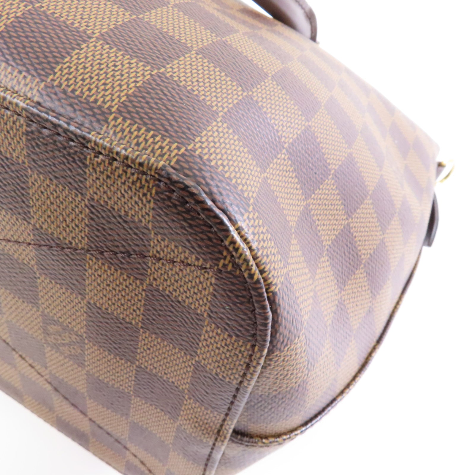 LOUIS VUITTON Damier Siena MM金扣肩背袋棕色