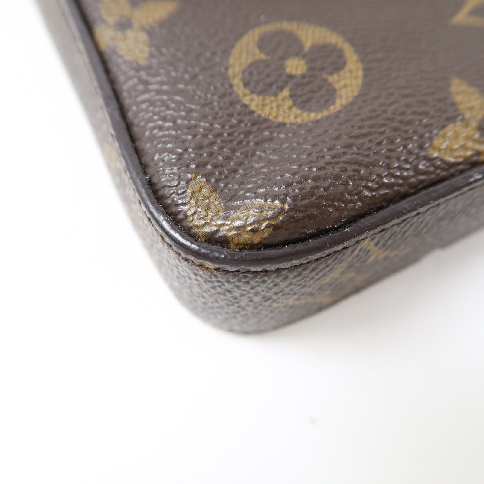 LOUIS VUITTON Monogram Pochette Felicie金扣鏈帶肩背袋啡色