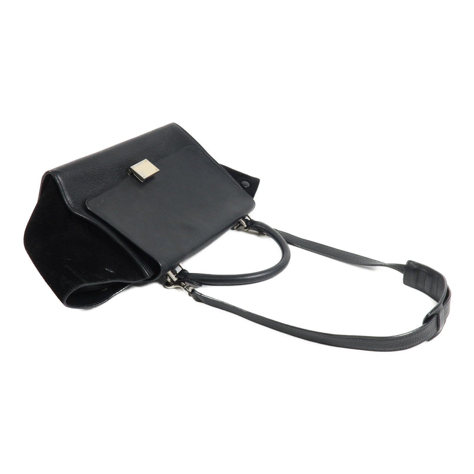 CELINE 牛皮皮革/麂皮皮革Small Trapeze手挽肩背兩用袋