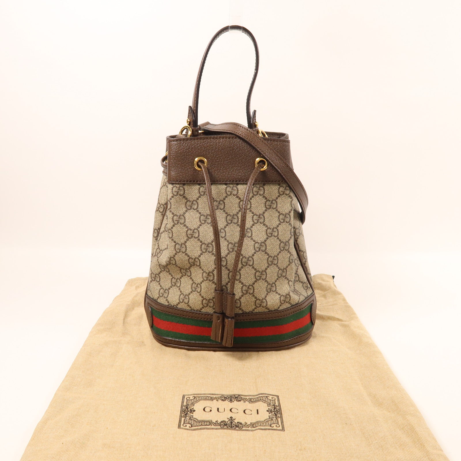 GUCCI 塗層帆布Ophidia GG Bucket Bag金扣手挽肩背兩用袋