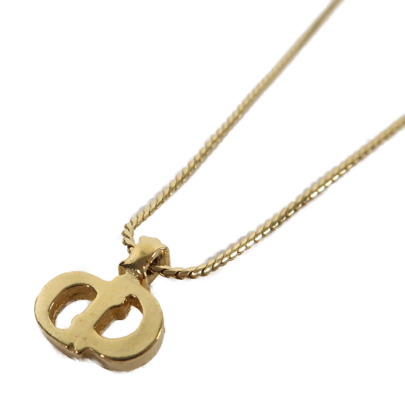 Dior 金屬CD Logo Vintage Necklace項鍊金色