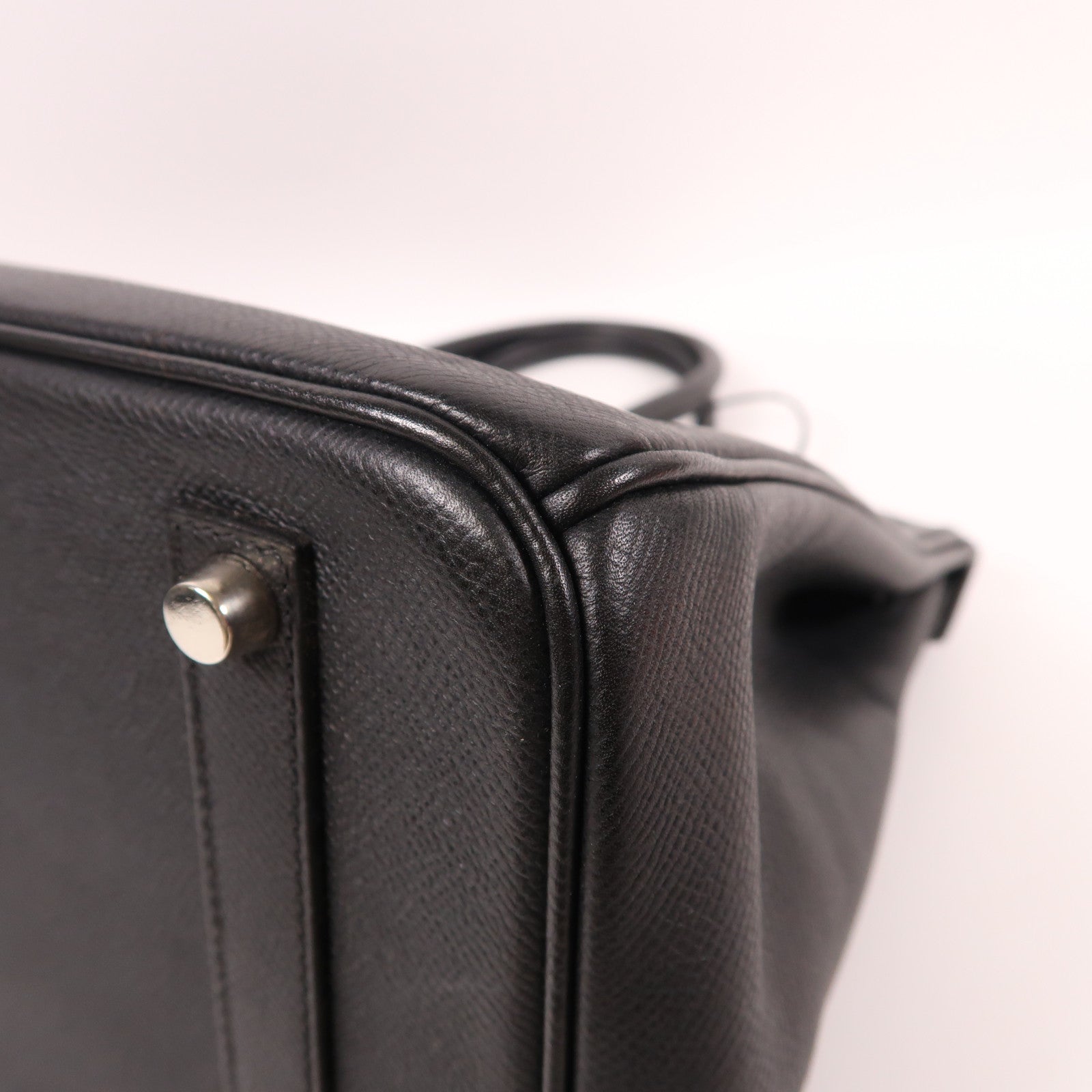 HERMES Epsom皮革Birkin 35銀扣手挽袋黑色