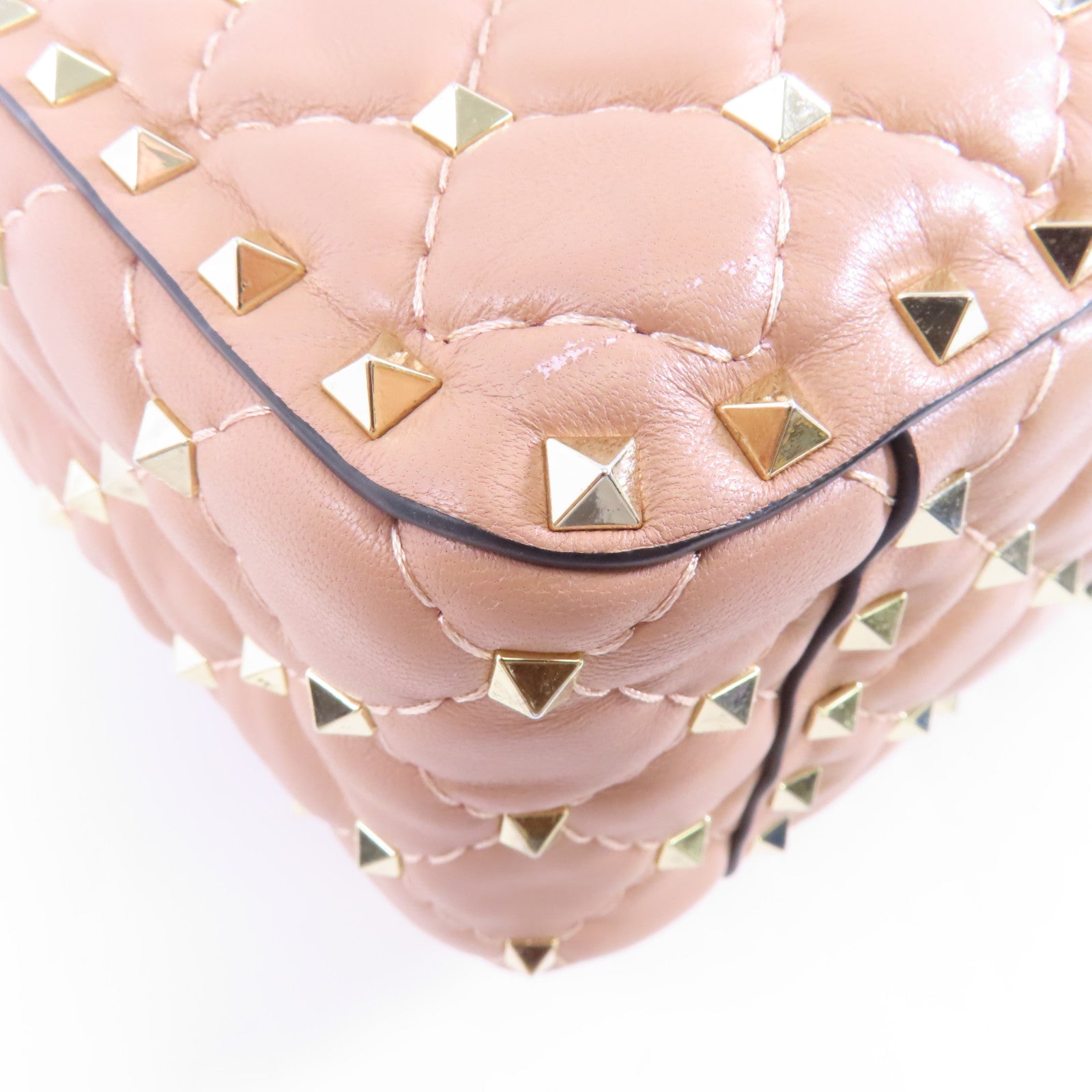 Valentino 牛皮皮革2way Shoulder Bag金扣手挽肩背兩用袋粉紅色