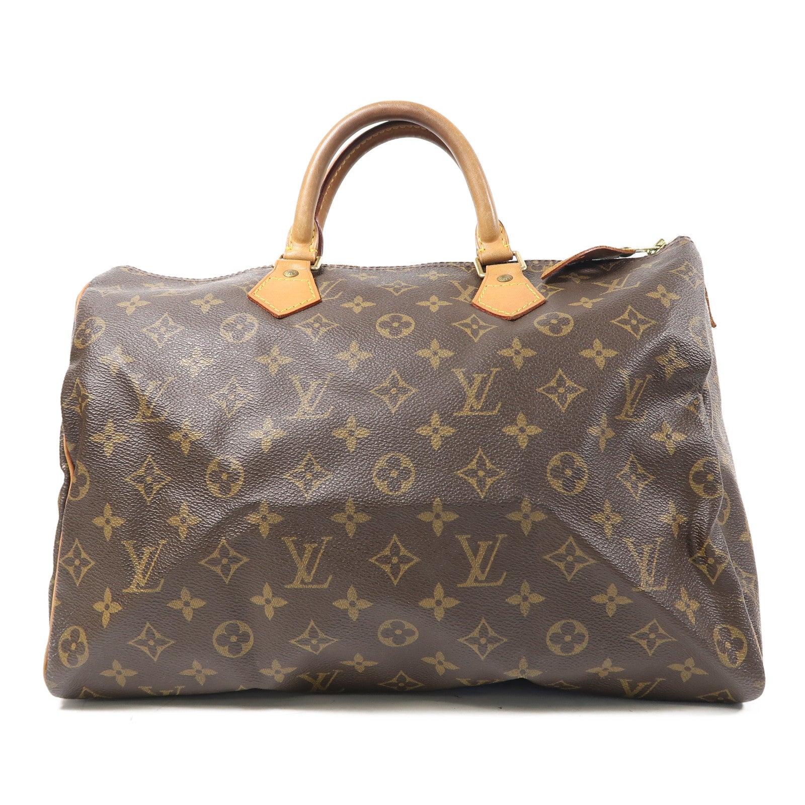 LOUIS VUITTON Monogram Speedy 35金扣手挽袋啡色