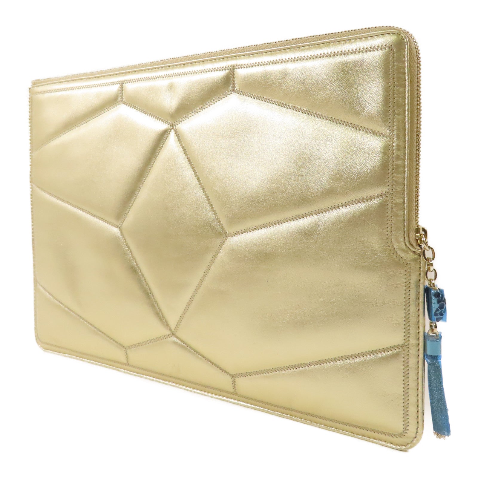 BVLGARI 【激減優惠】牛皮皮革Clutch Bag金扣手拿包