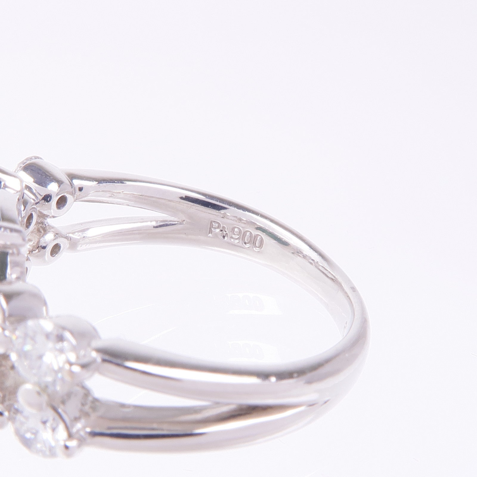 JEWELRY PT900鉑金Tourmaline Diamond Ring電氣石/鑽石戒指US#6.25