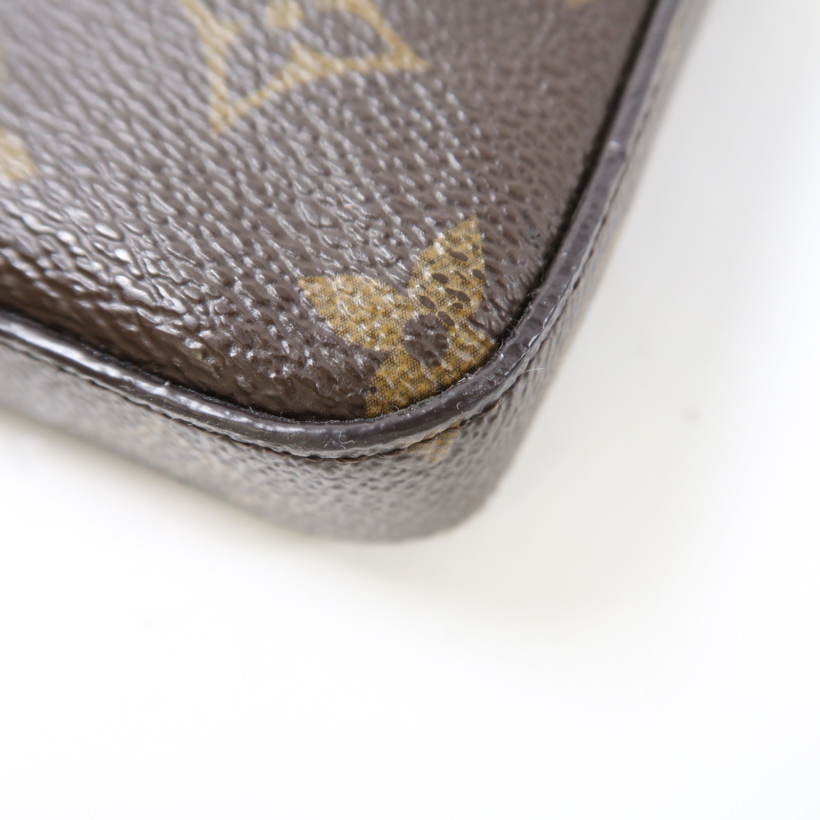 LOUIS VUITTON Monogram Pochette Felicie金扣鏈帶肩背袋啡色