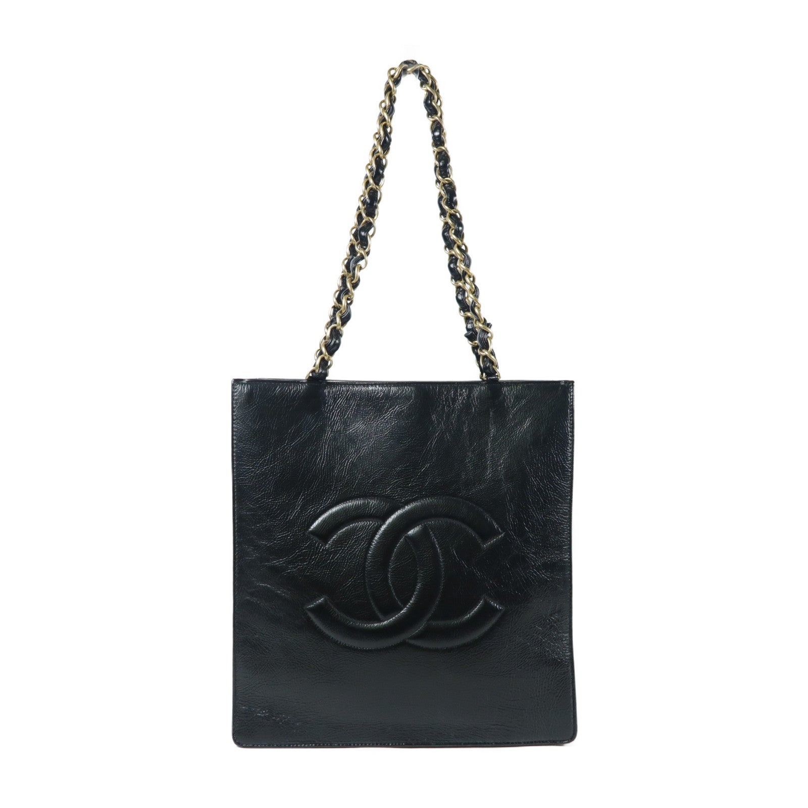 CHANEL CC GHW Shoulder Bag Leather Black