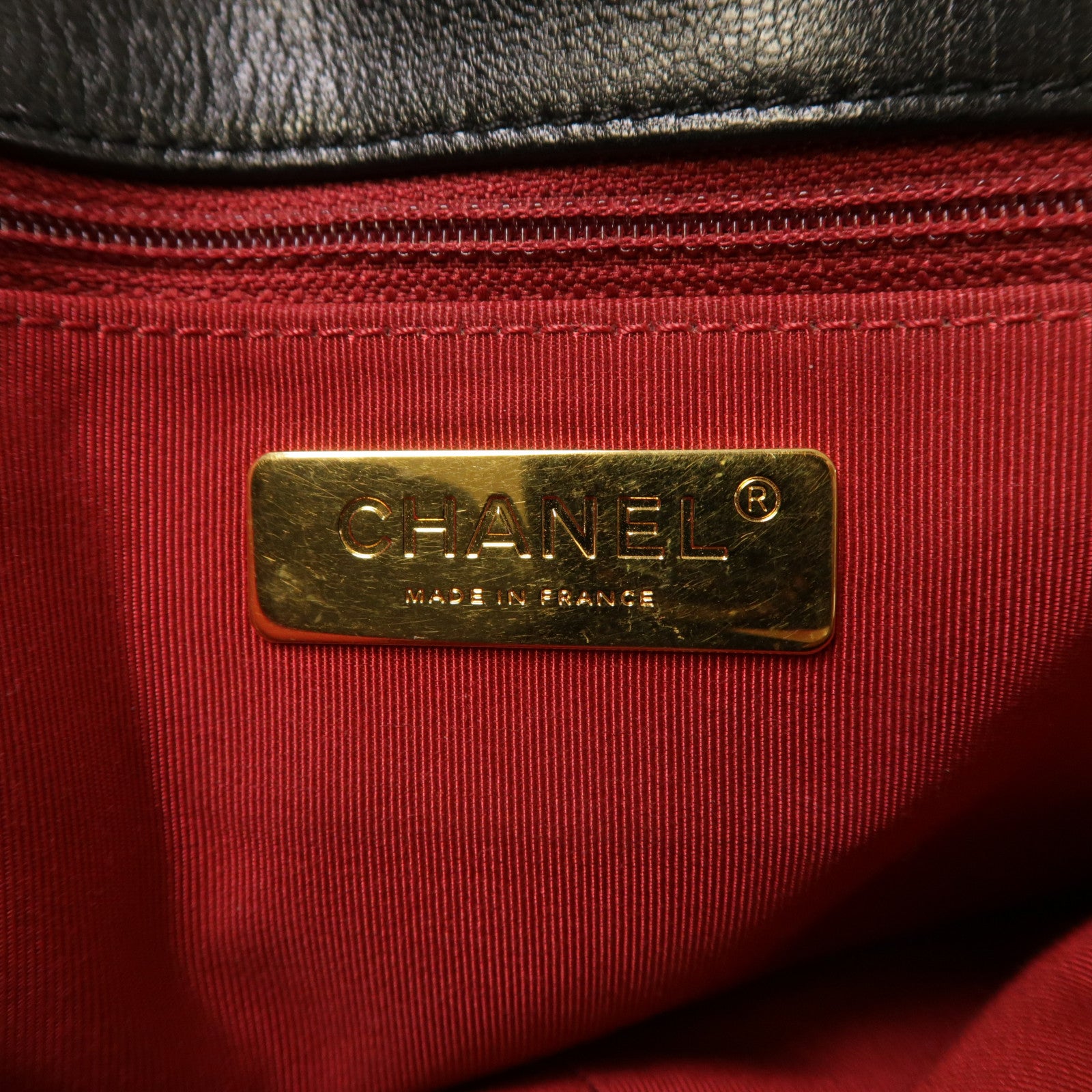 CHANEL 【激減優惠】菱格羊皮皮革Chanel 19 Large金/銀扣手挽肩背兩用袋黑色