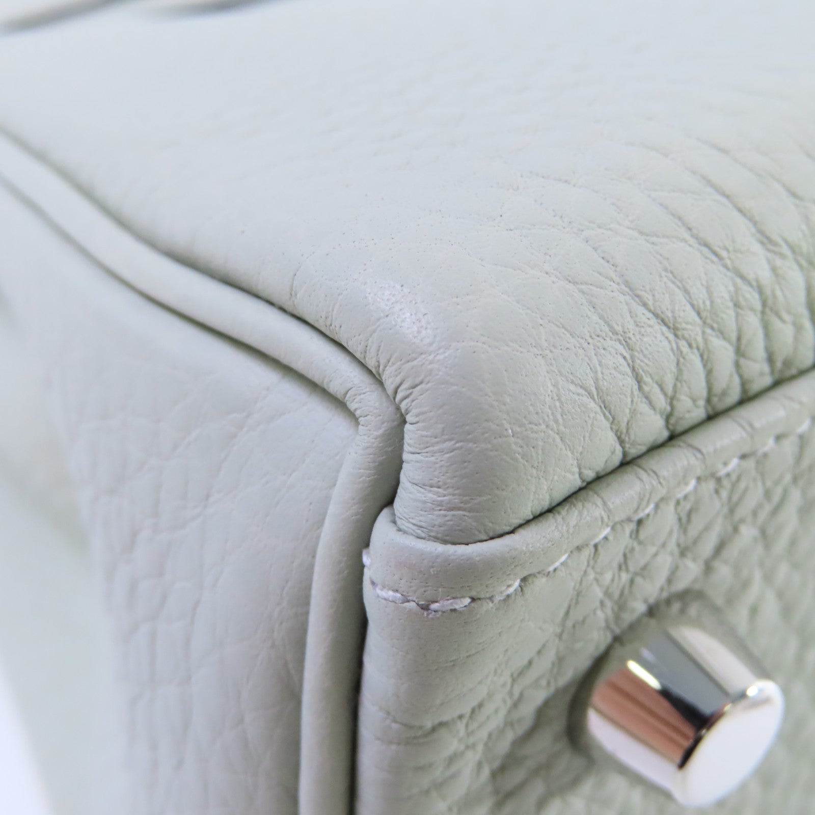 HERMES 【激減優惠】Togo皮革Kelly 25 2way Handbag銀扣手挽肩背兩用袋Gris Neve水晶灰色