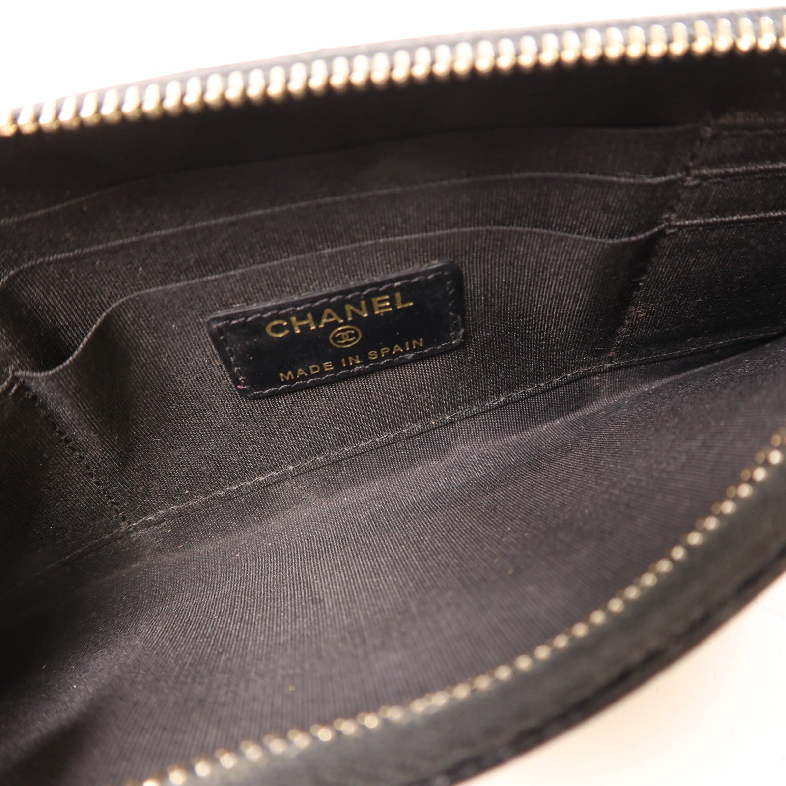 CHANEL 牛皮皮革Long Wallet金扣長錢包