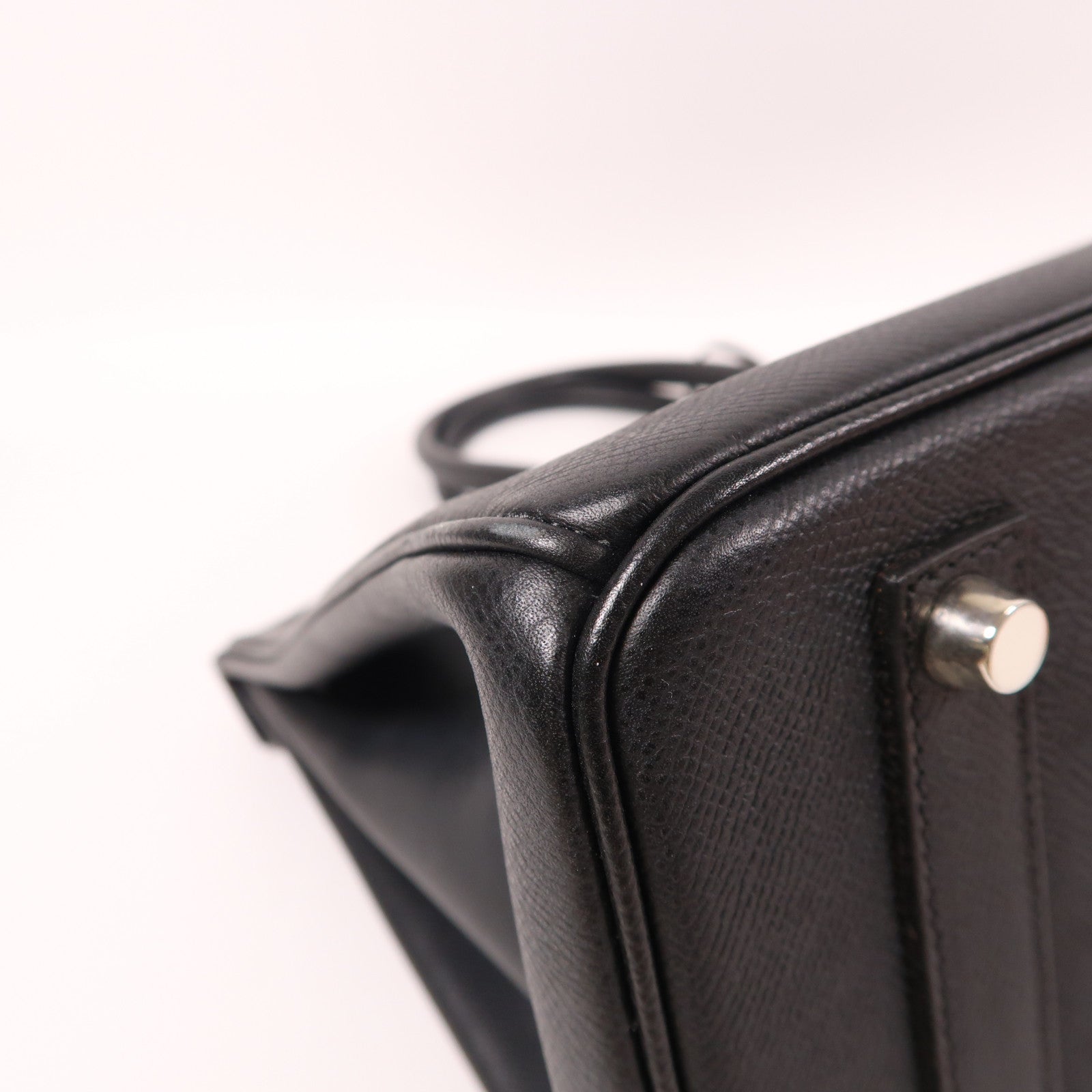 HERMES Epsom皮革Birkin 35銀扣手挽袋黑色