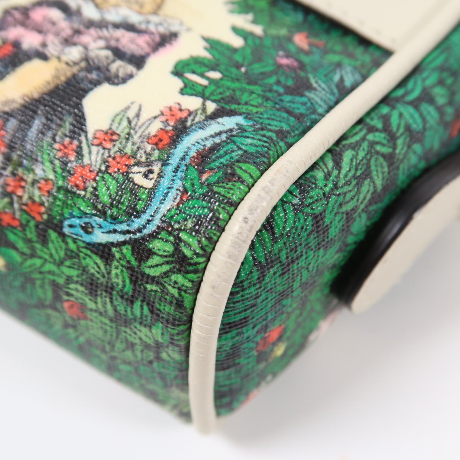 GUCCI 【激減優惠】塗層帆布Shoulder Bag金扣肩背袋綠色/米色