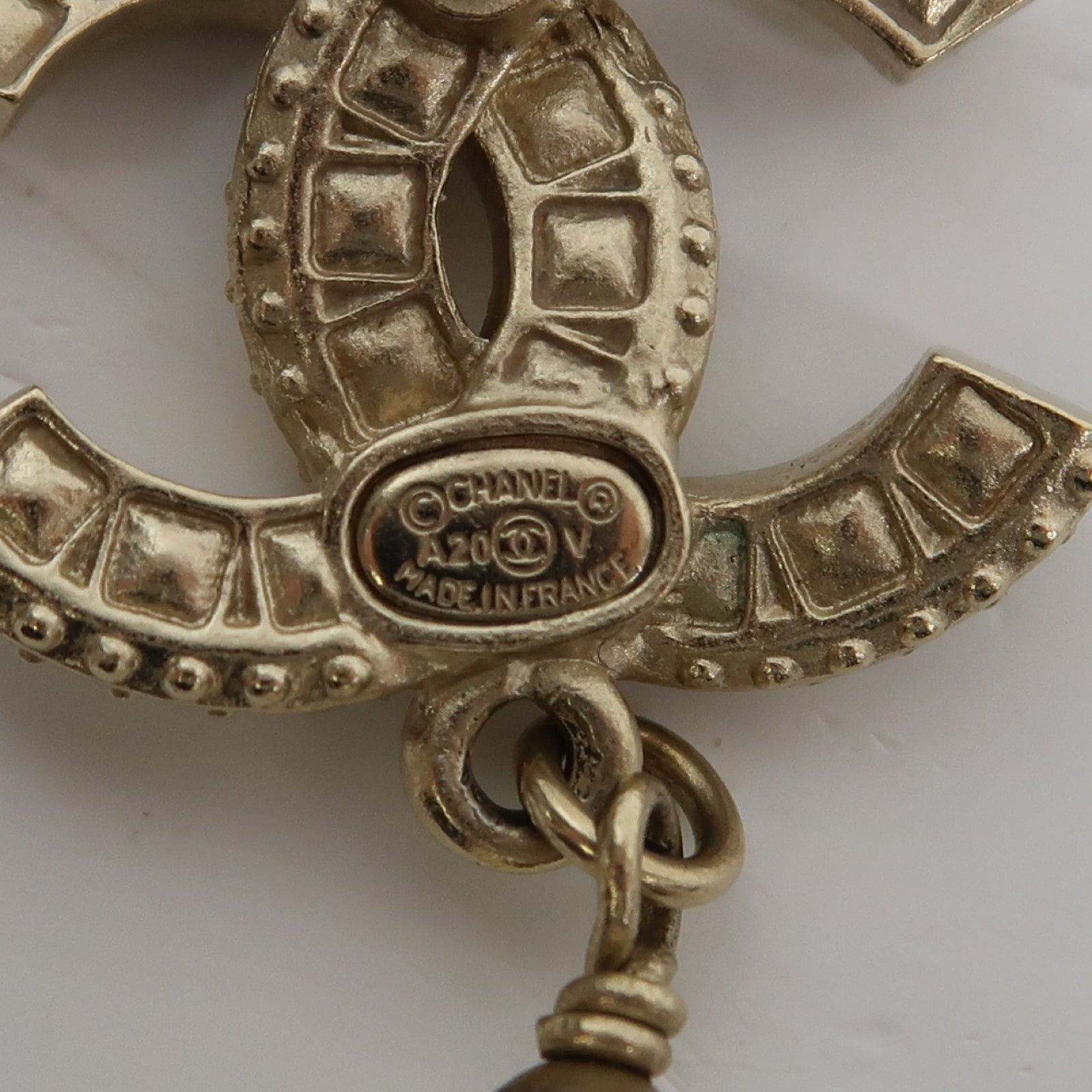 CHANEL 金屬Earrings耳環金色/白色