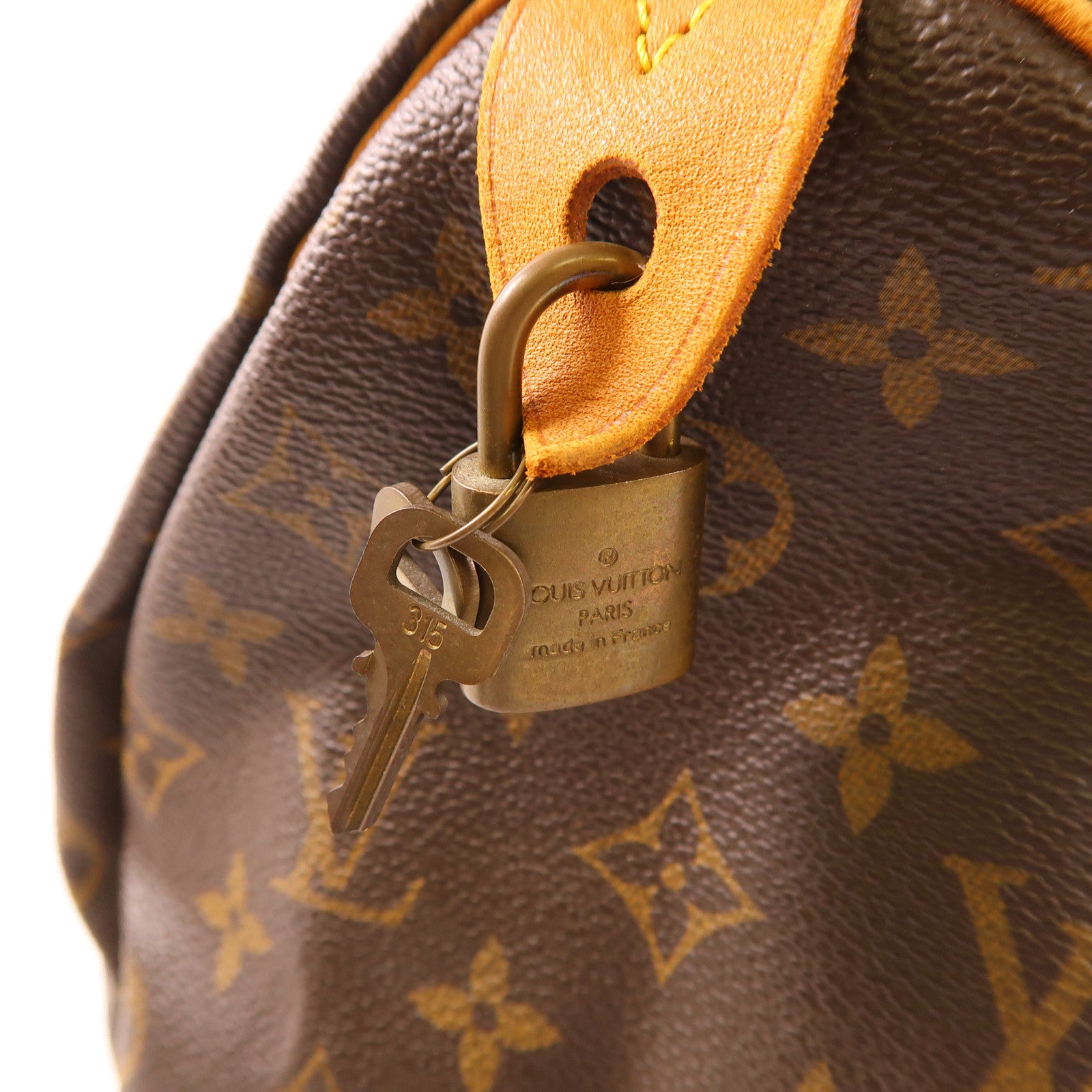 LOUIS VUITTON Monogram Speedy 35金扣手挽袋