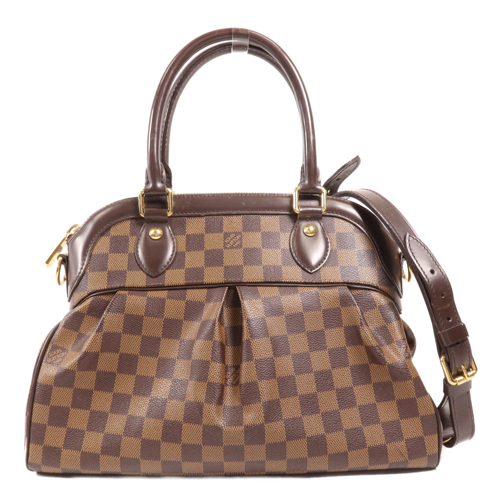 LOUIS VUITTON Damier Trevi PM金扣手挽肩背兩用袋