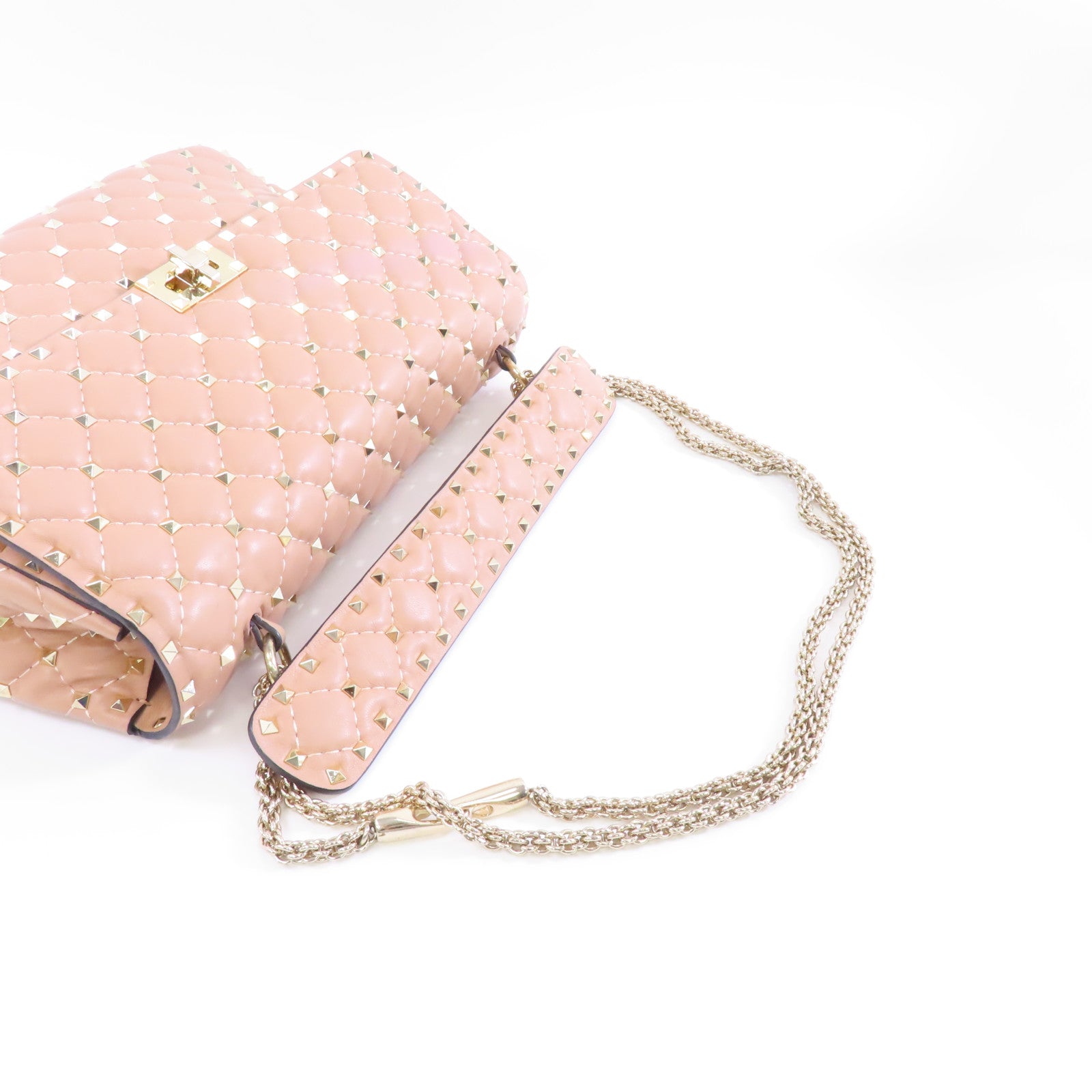 Valentino 牛皮皮革2way Shoulder Bag金扣手挽肩背兩用袋粉紅色