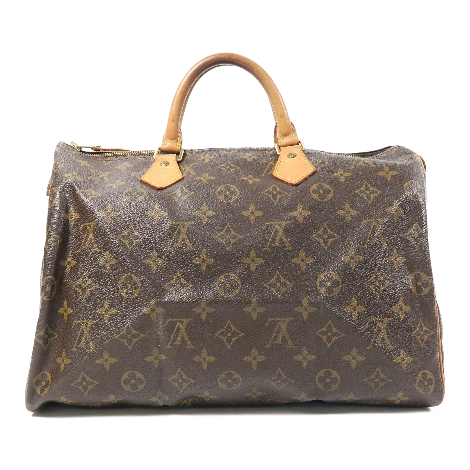 LOUIS VUITTON Monogram Speedy 35金扣手挽袋啡色