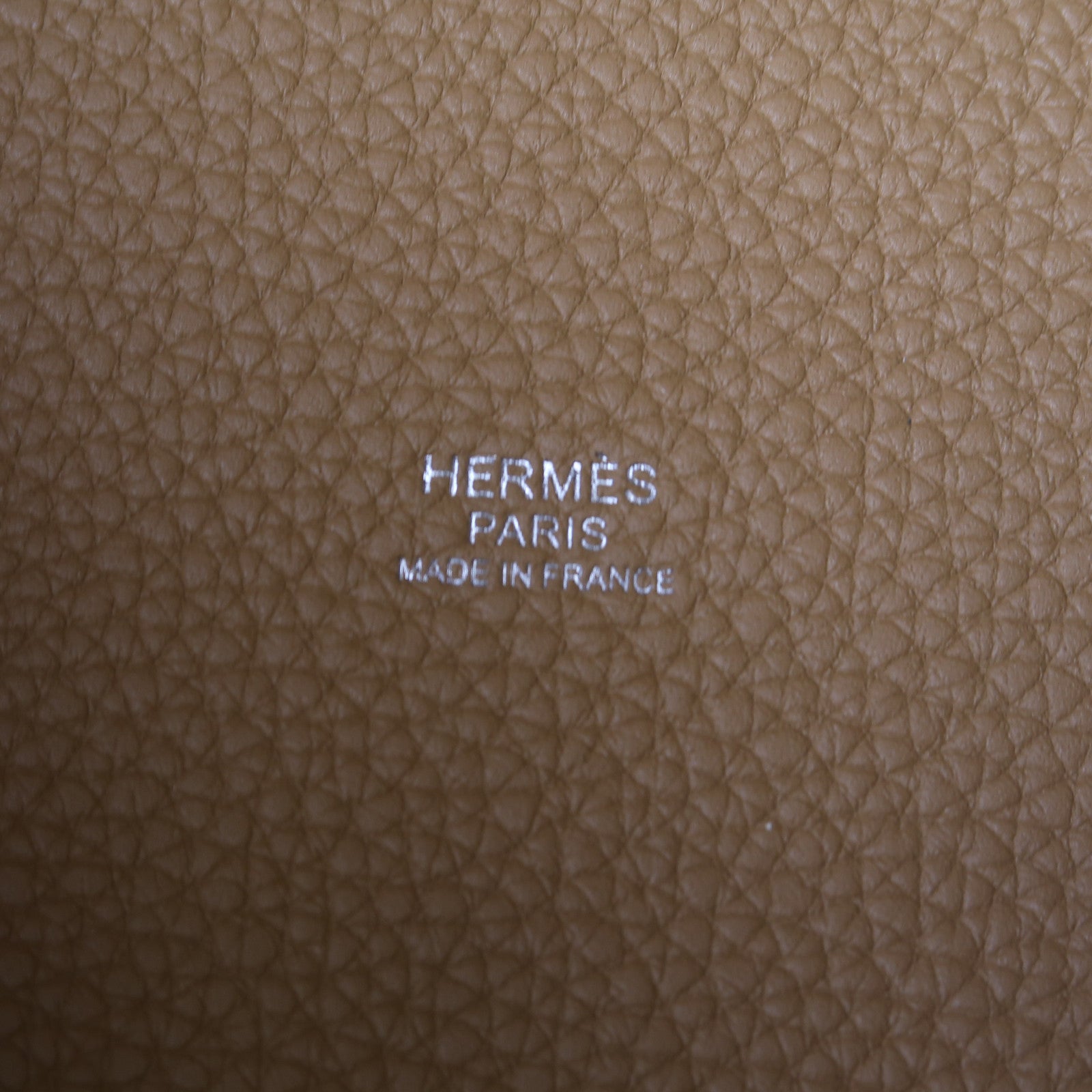 HERMES Clemence皮革Picotin PM銀扣手挽袋Biscuit啡色