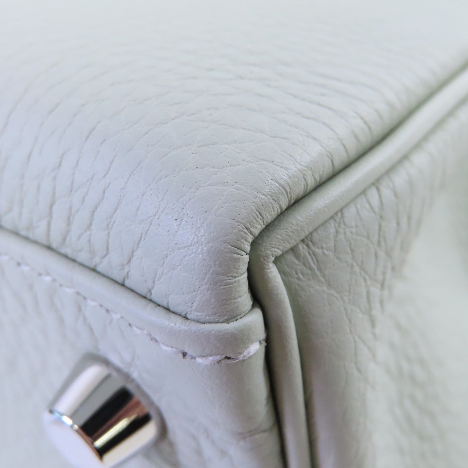 HERMES 【激減優惠】Togo皮革Kelly 25 2way Handbag銀扣手挽肩背兩用袋Gris Neve水晶灰色
