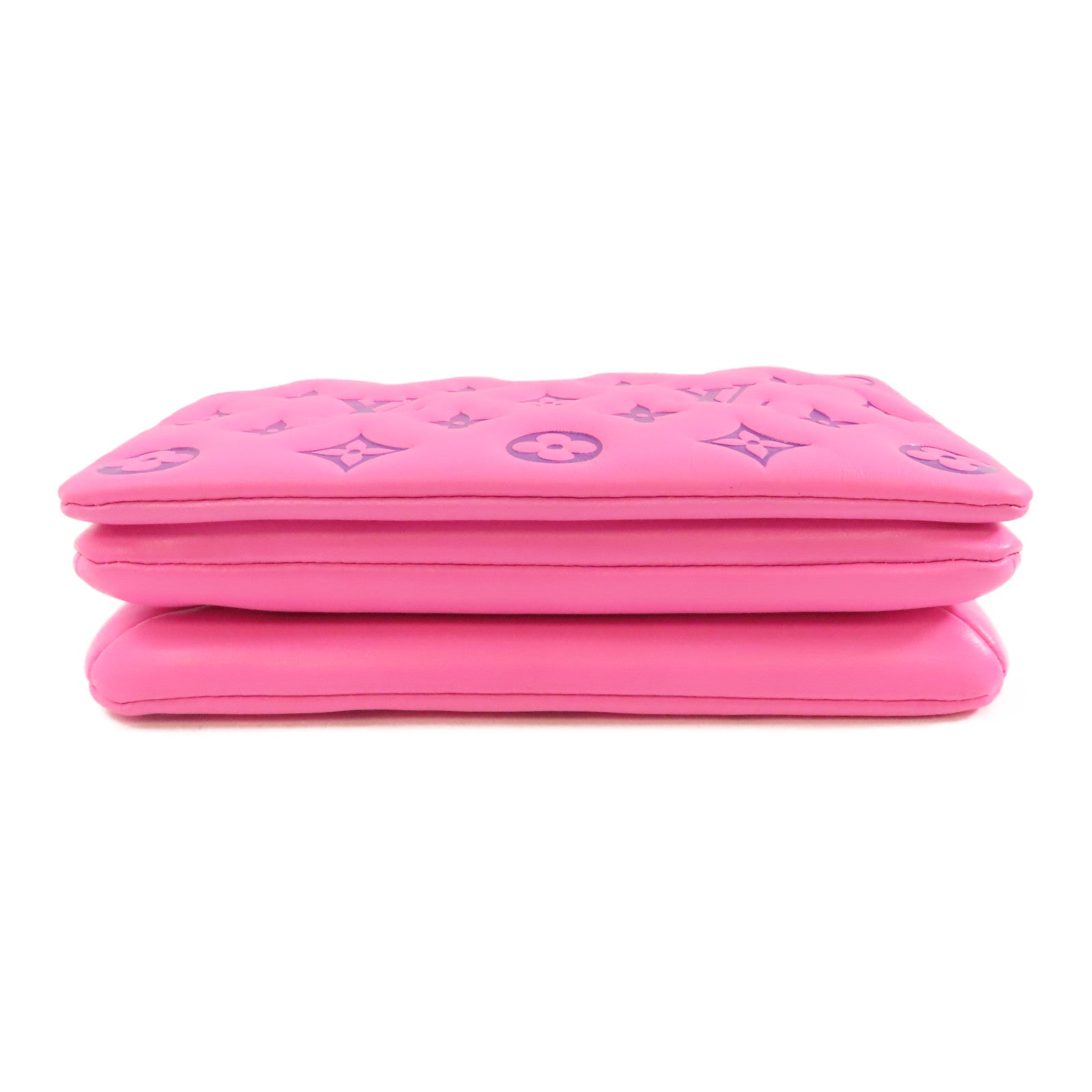 LOUIS VUITTON 羊皮皮革Pochette Coussin金扣鏈帶肩背袋粉紅色