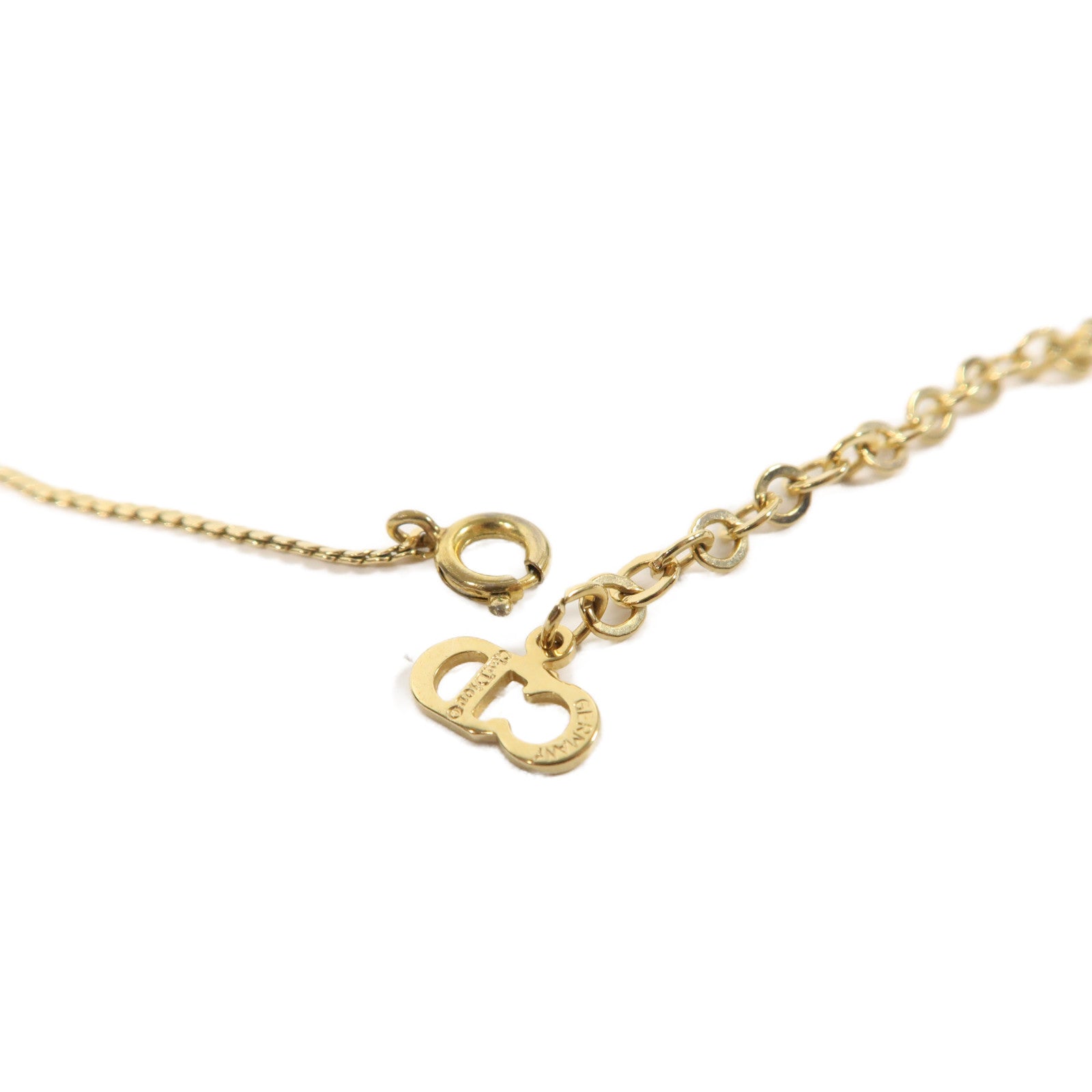 Dior 金屬CD Logo Vintage Necklace項鍊金色