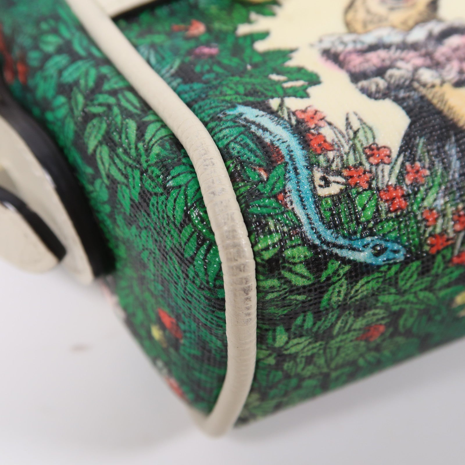 GUCCI 【激減優惠】塗層帆布Shoulder Bag金扣肩背袋綠色/米色