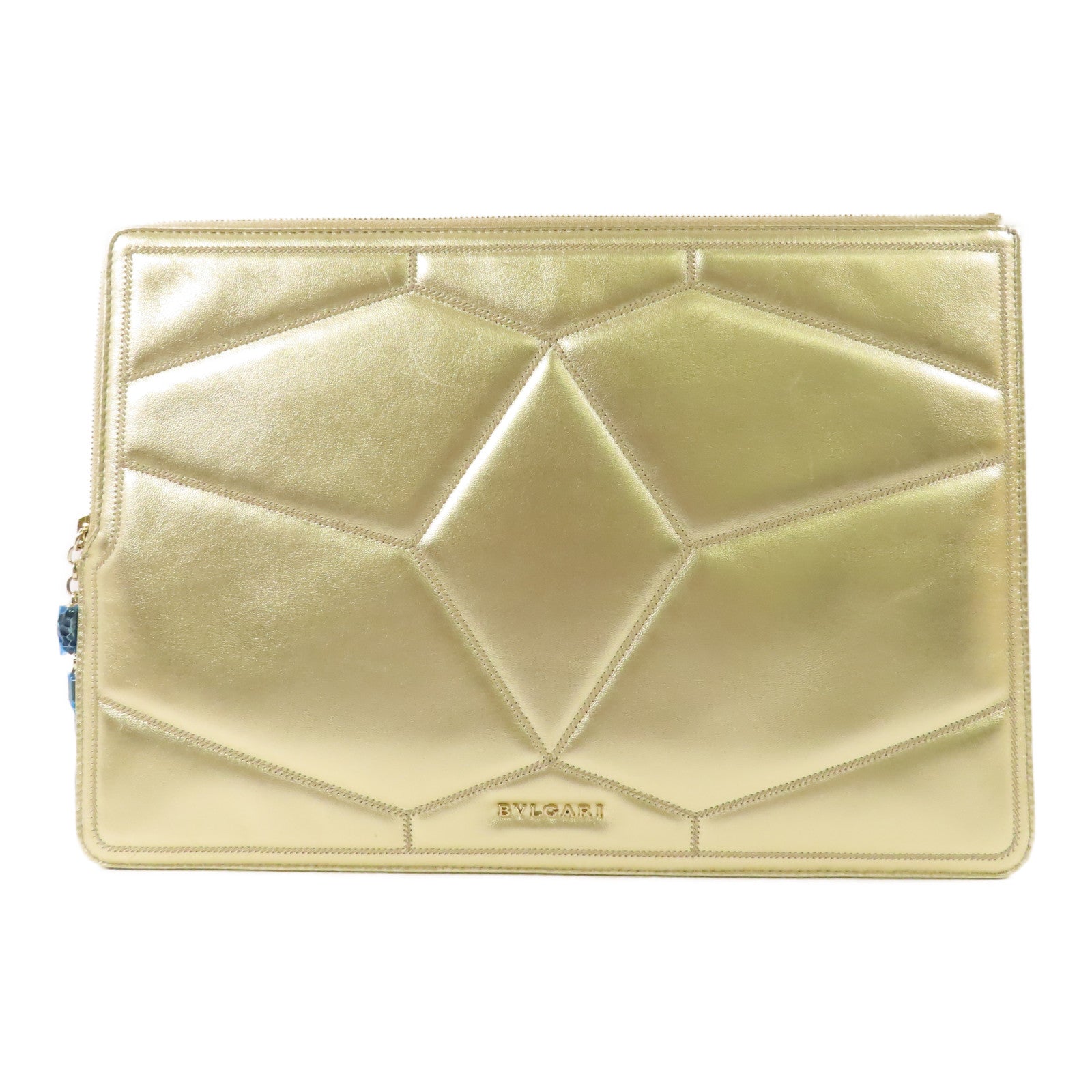 BVLGARI 【激減優惠】牛皮皮革Clutch Bag金扣手拿包