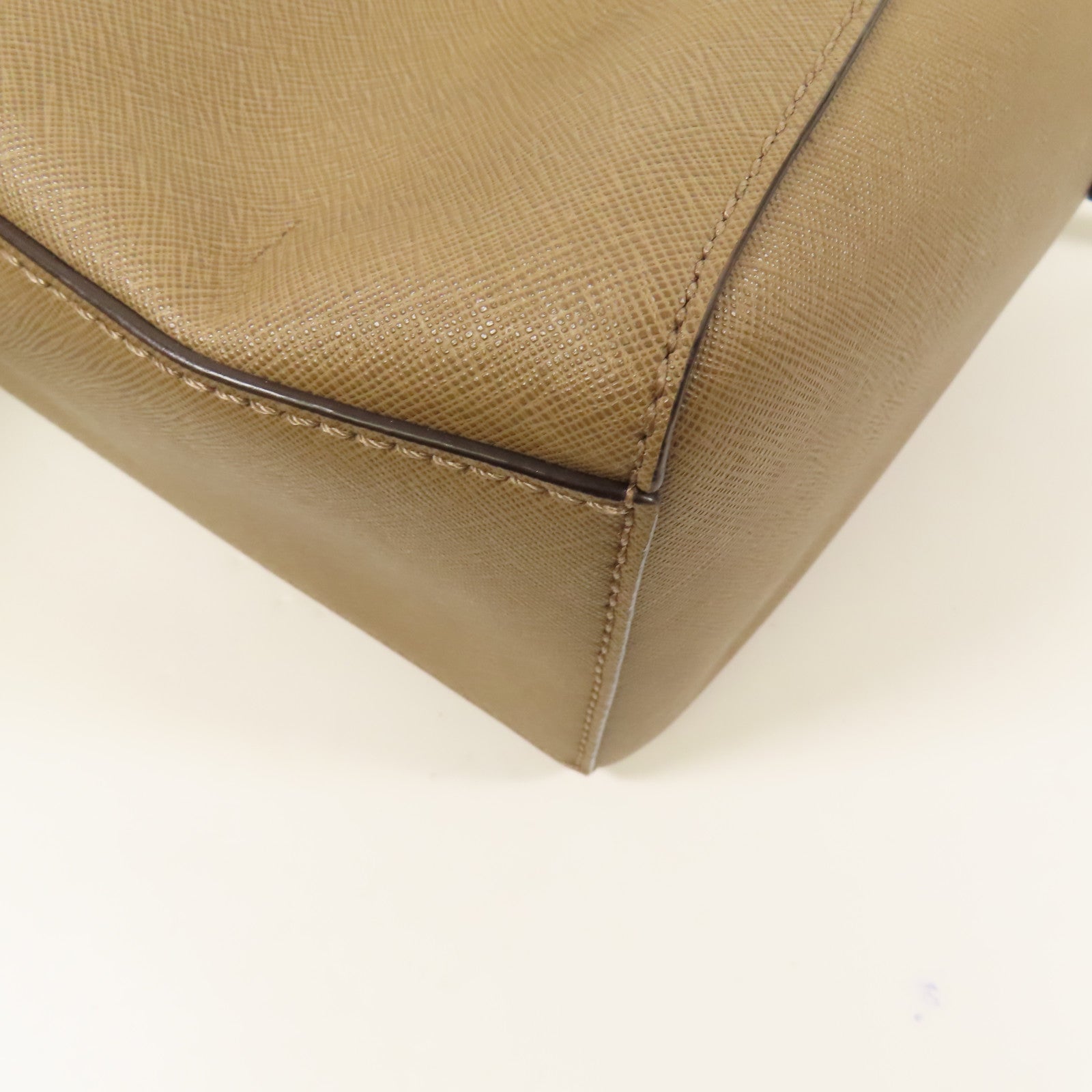 KATE SPADE GHW 2Way Shoulder Bag Handbag Saffiano Leather Brown