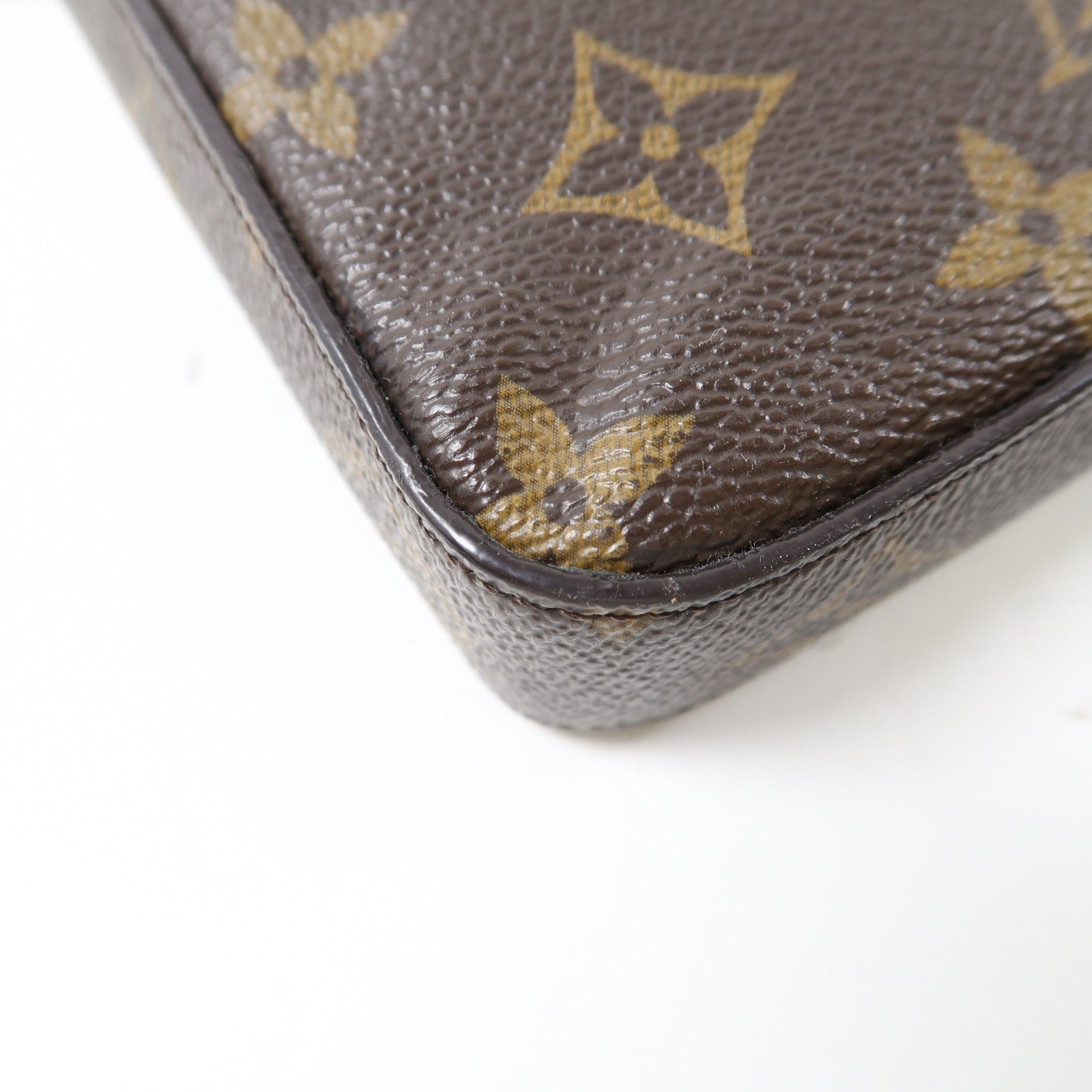 LOUIS VUITTON Monogram Pochette Felicie金扣鏈帶肩背袋啡色