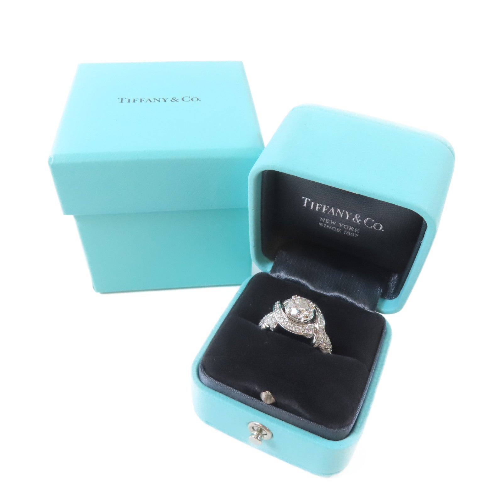 TIFFANY＆CO PT950白金Diamond Ring 1.02ct鑽石戒指US#6