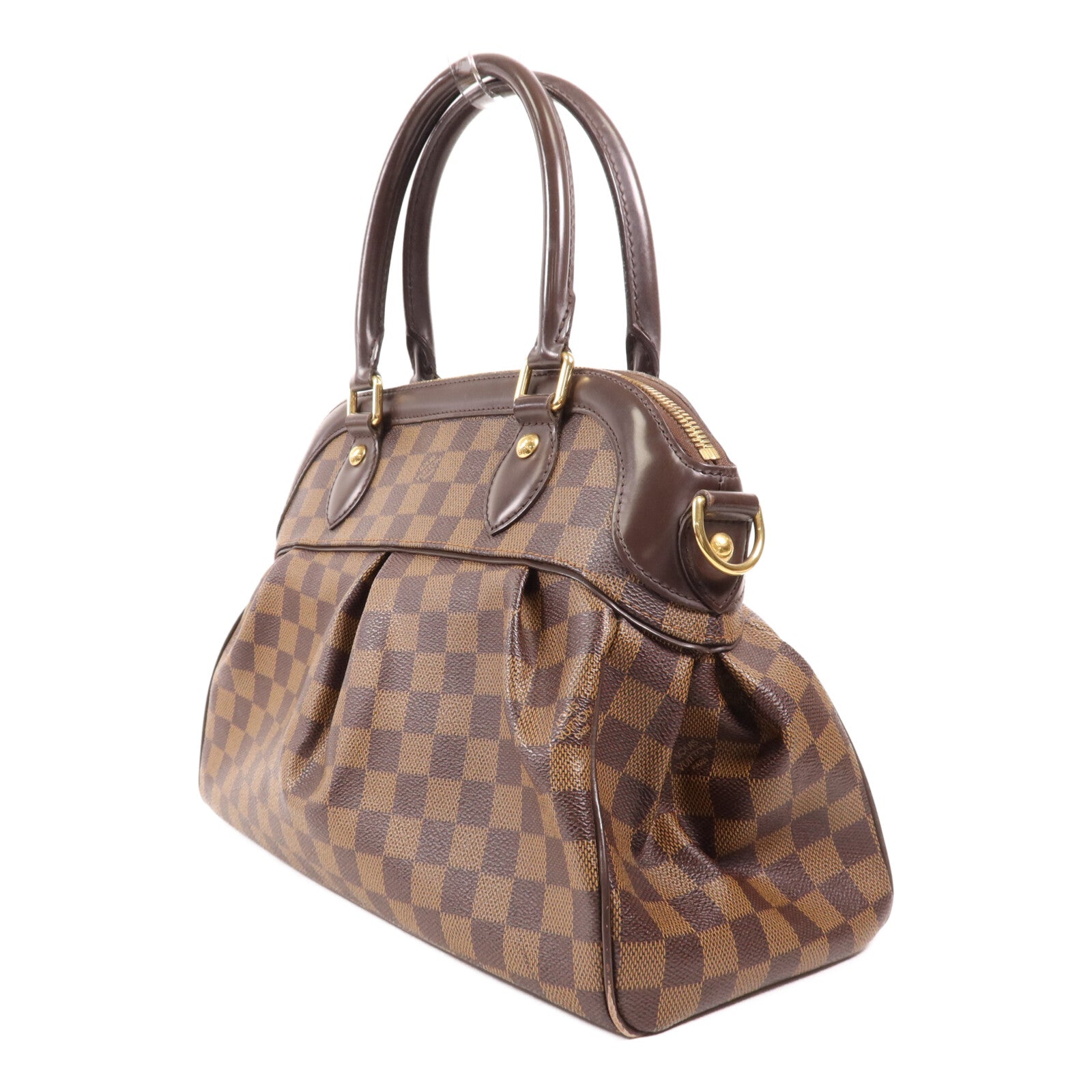 LOUIS VUITTON Damier Trevi PM金扣手挽肩背兩用袋