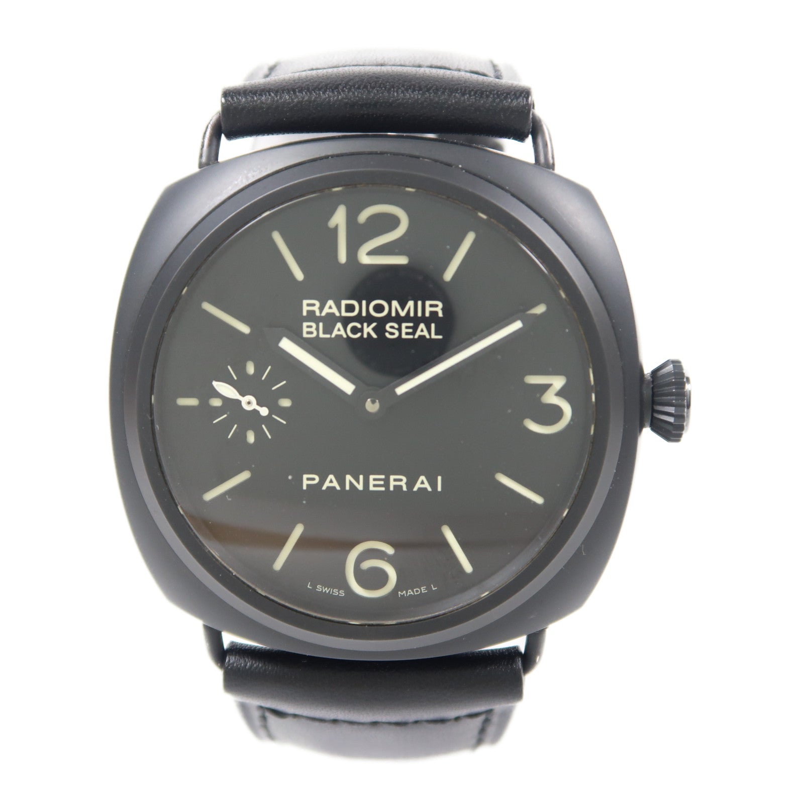 PANERAI Radiomir Black Seal不鏽鋼/橡胶帶Hand Volume Watch手錶自動機芯黑色
