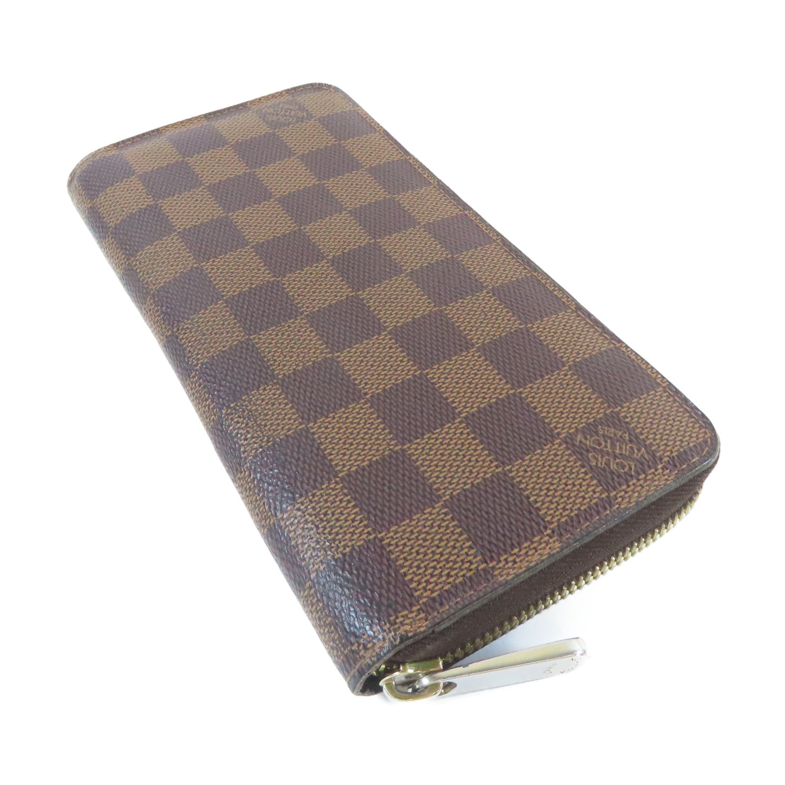 LOUIS VUITTON Damier Zippy Wallet金扣長錢包啡色
