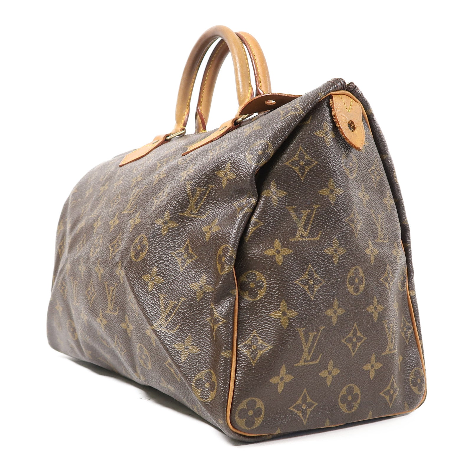 LOUIS VUITTON Monogram Speedy 35金扣手挽袋啡色