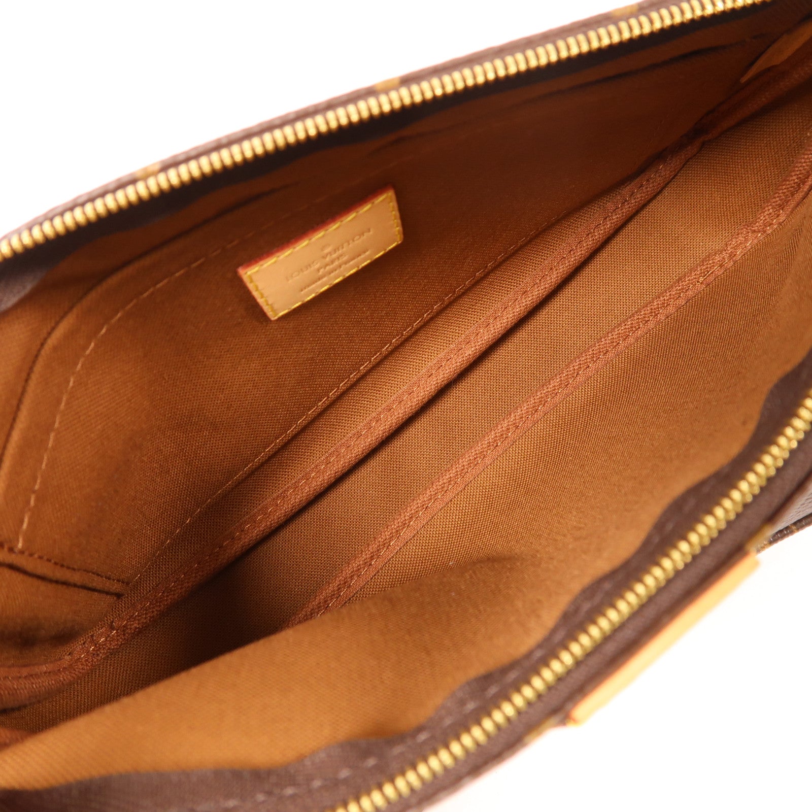 LOUIS VUITTON Monogram Multi Pochette Accessoires金扣肩背袋棕色