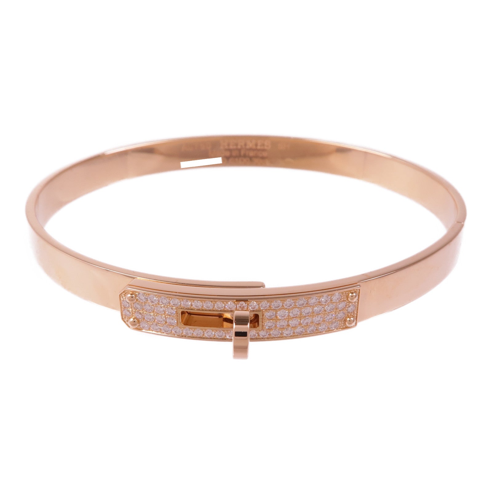 HERMES 18K玫瑰金Kelly Bracelet鑽石手鏈US#15.5 Hermes#61