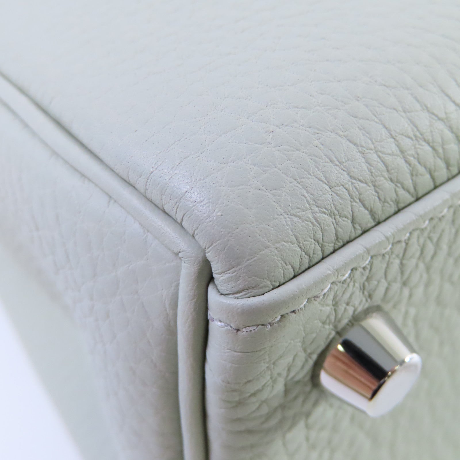 HERMES 【激減優惠】Togo皮革Kelly 25 2way Handbag銀扣手挽肩背兩用袋Gris Neve水晶灰色