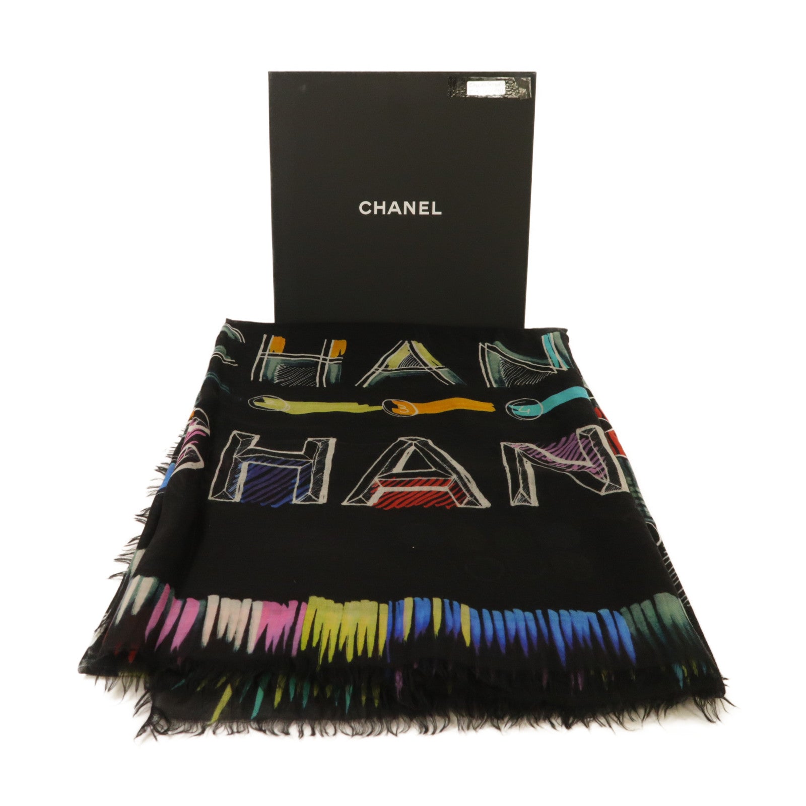 CHANEL 羊絨Scarf圍巾黑色
