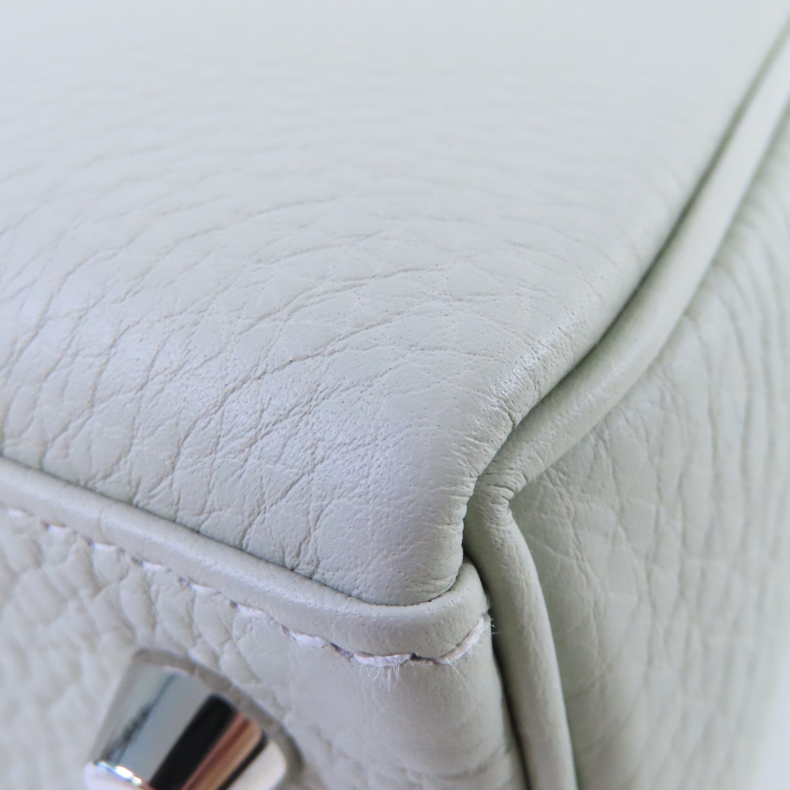 HERMES 【激減優惠】Togo皮革Kelly 25 2way Handbag銀扣手挽肩背兩用袋Gris Neve水晶灰色