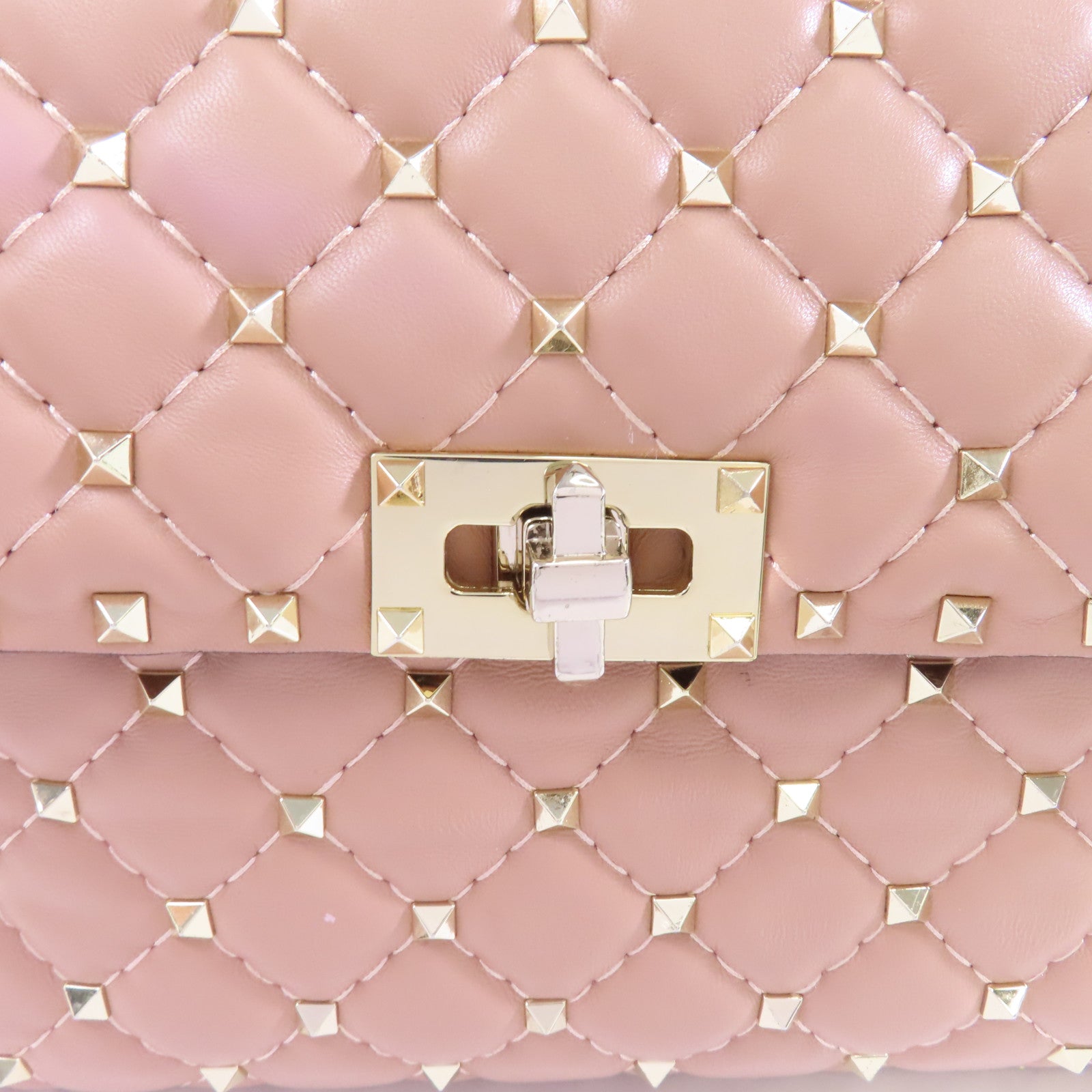 Valentino 牛皮皮革2way Shoulder Bag金扣手挽肩背兩用袋粉紅色