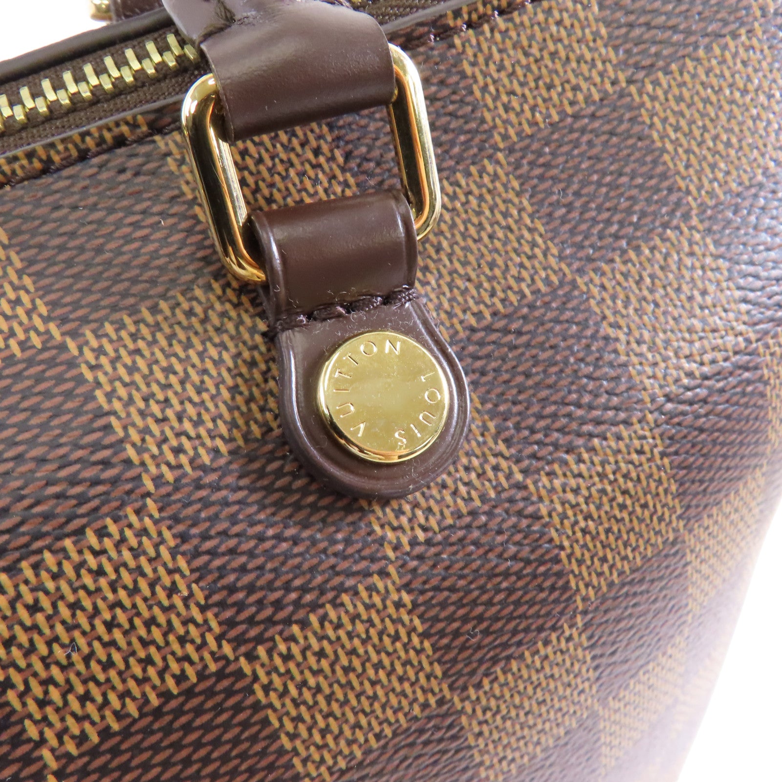 LOUIS VUITTON Damier Siena MM金扣肩背袋棕色