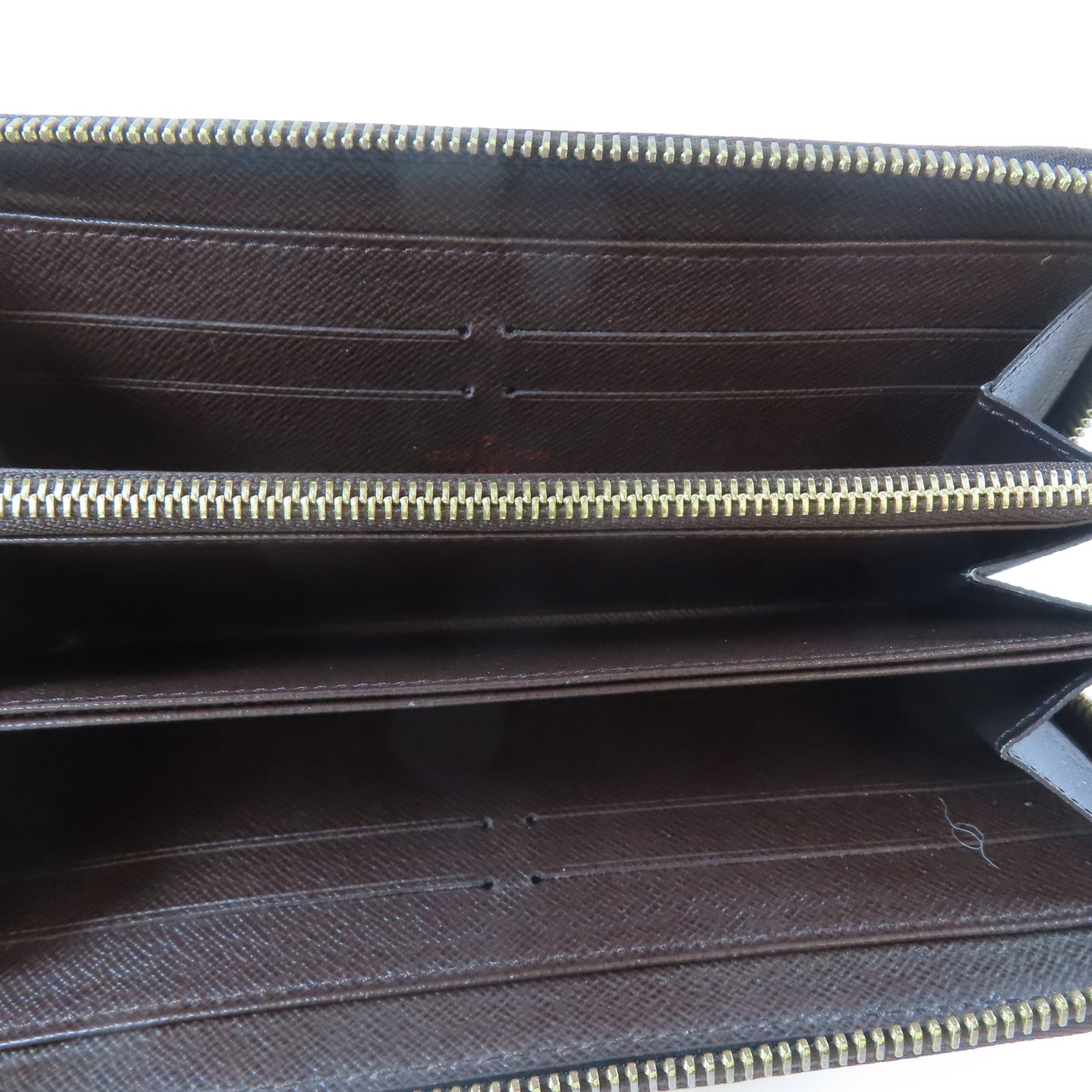 LOUIS VUITTON Damier Zippy Wallet金扣長錢包啡色