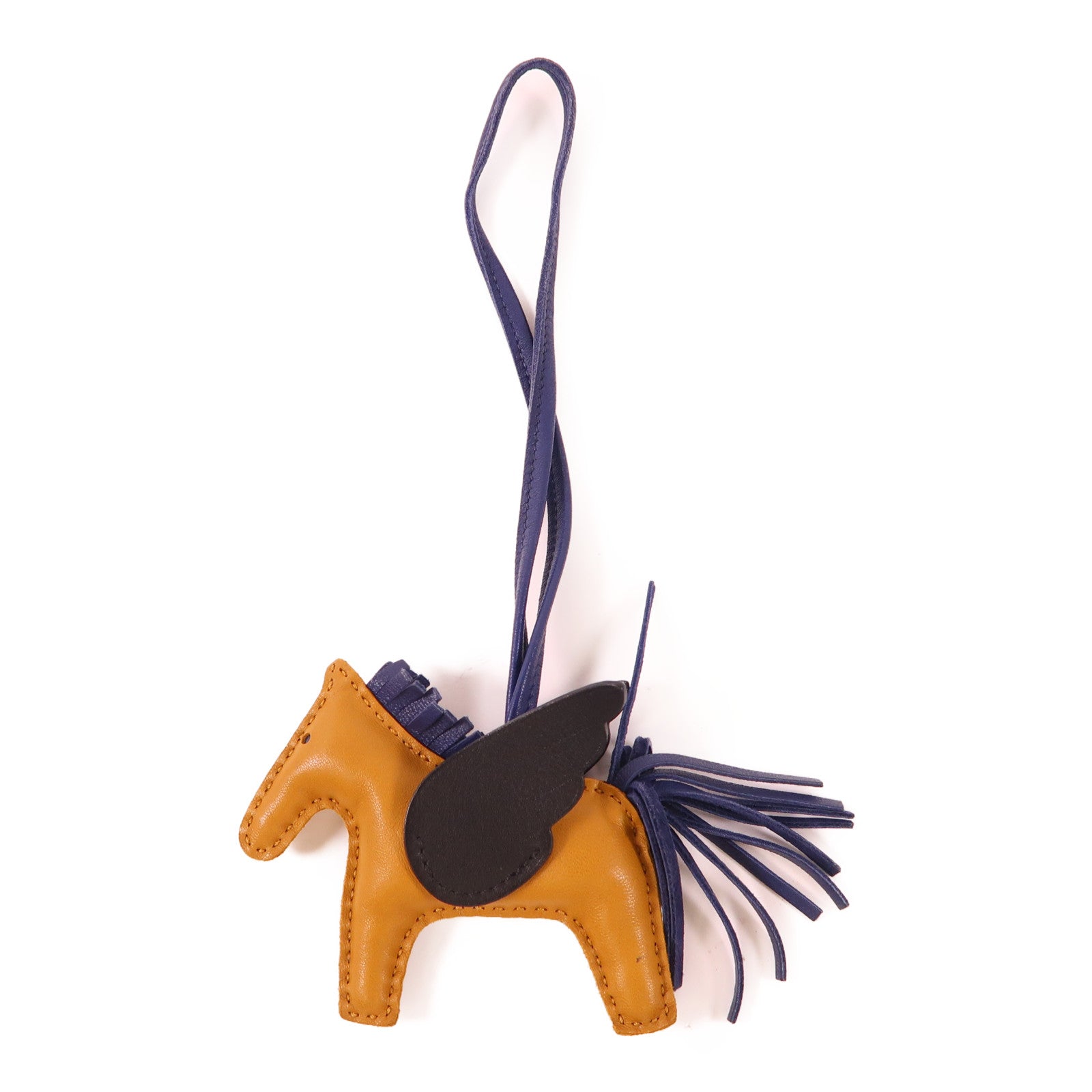 HERMES Swift/Milo皮革Rodeo Pegase PM掛飾Sesame