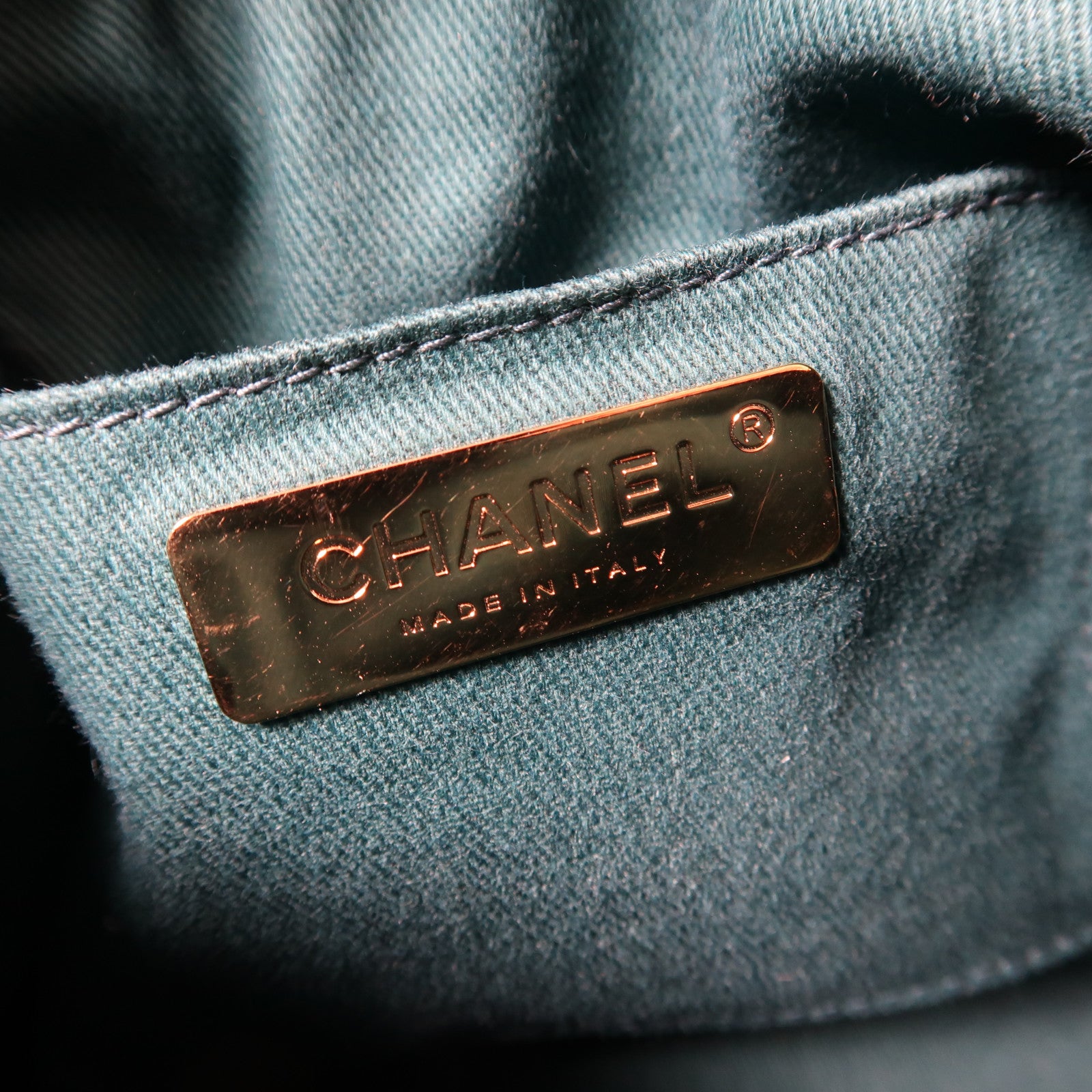 CHANEL 【激減優惠】菱格羊皮皮革Shoulder Bag金扣鏈帶肩背袋藍綠色