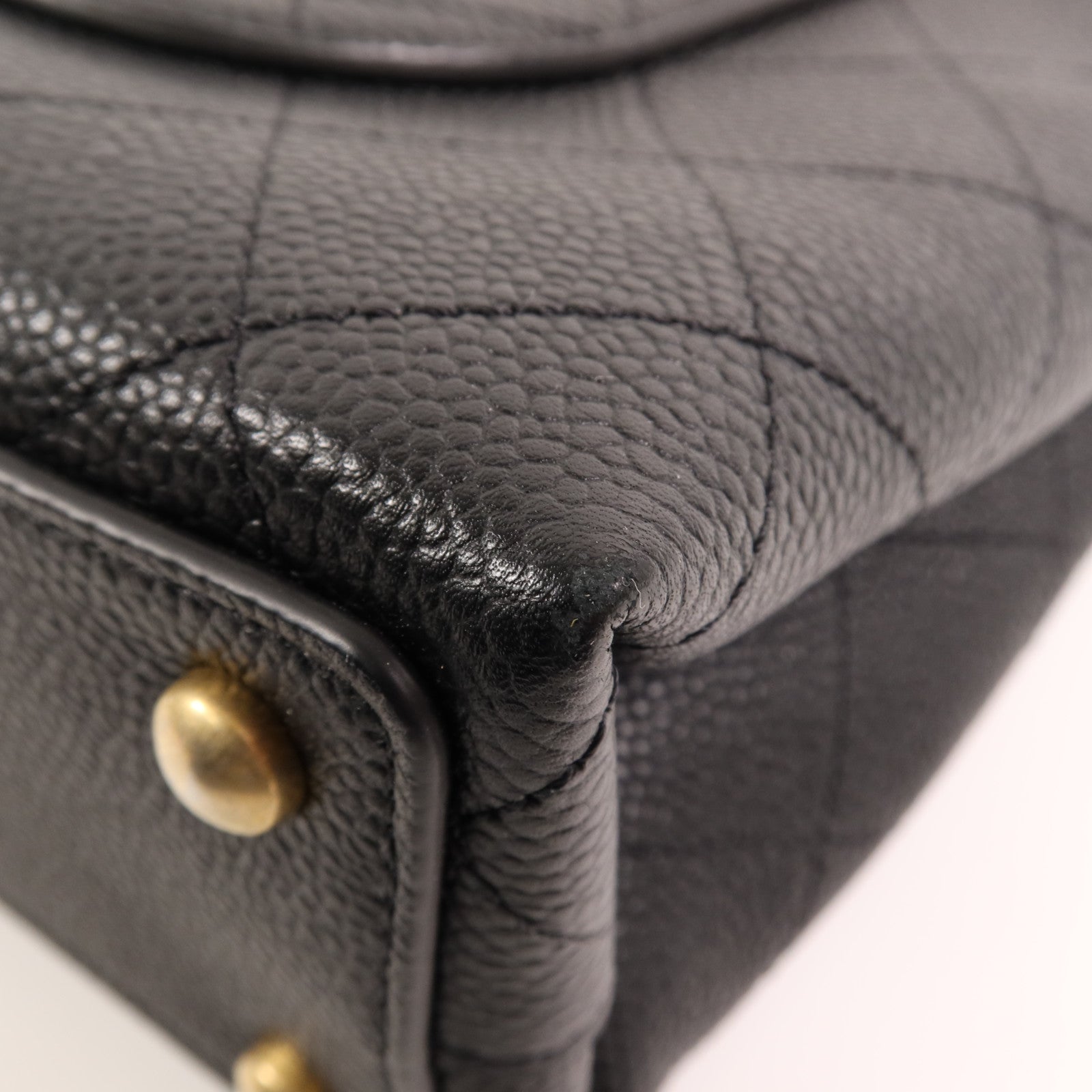 CHANEL 牛皮皮革2 Way Shoulder Bag金扣手挽肩背兩用袋