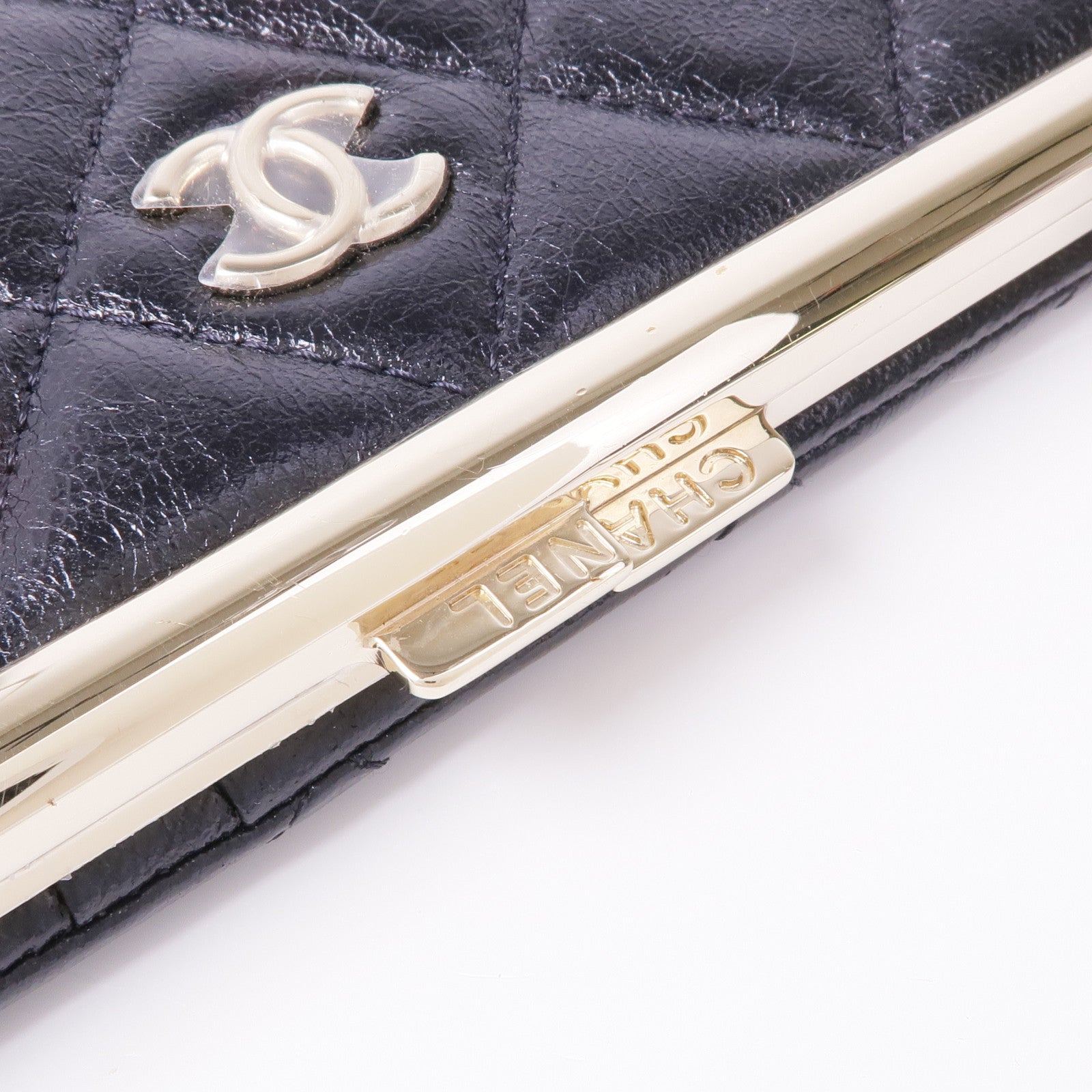 CHANEL 牛皮皮革Chain Shoulder金扣鏈帶肩背袋