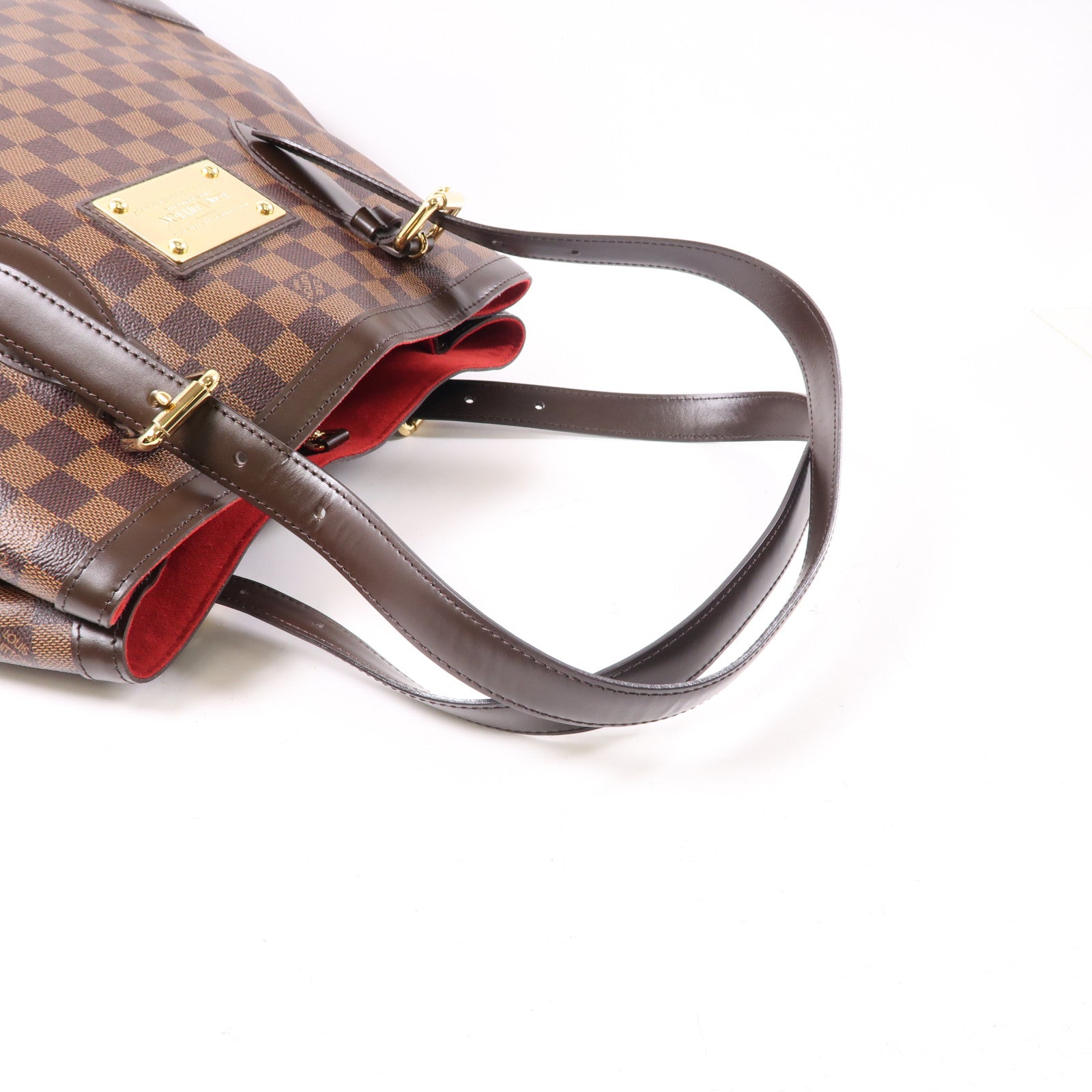 LOUIS VUITTON Damier Hampstead MM金扣肩背袋棕色