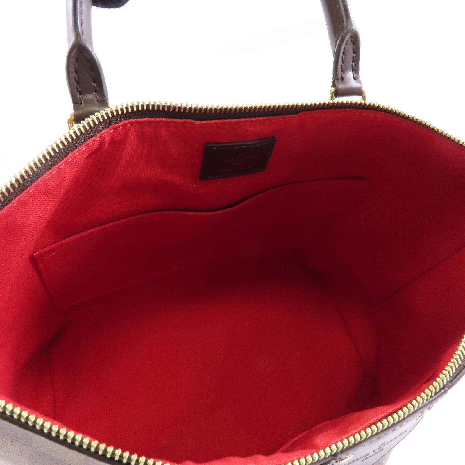 LOUIS VUITTON Damier Siena MM金扣肩背袋棕色