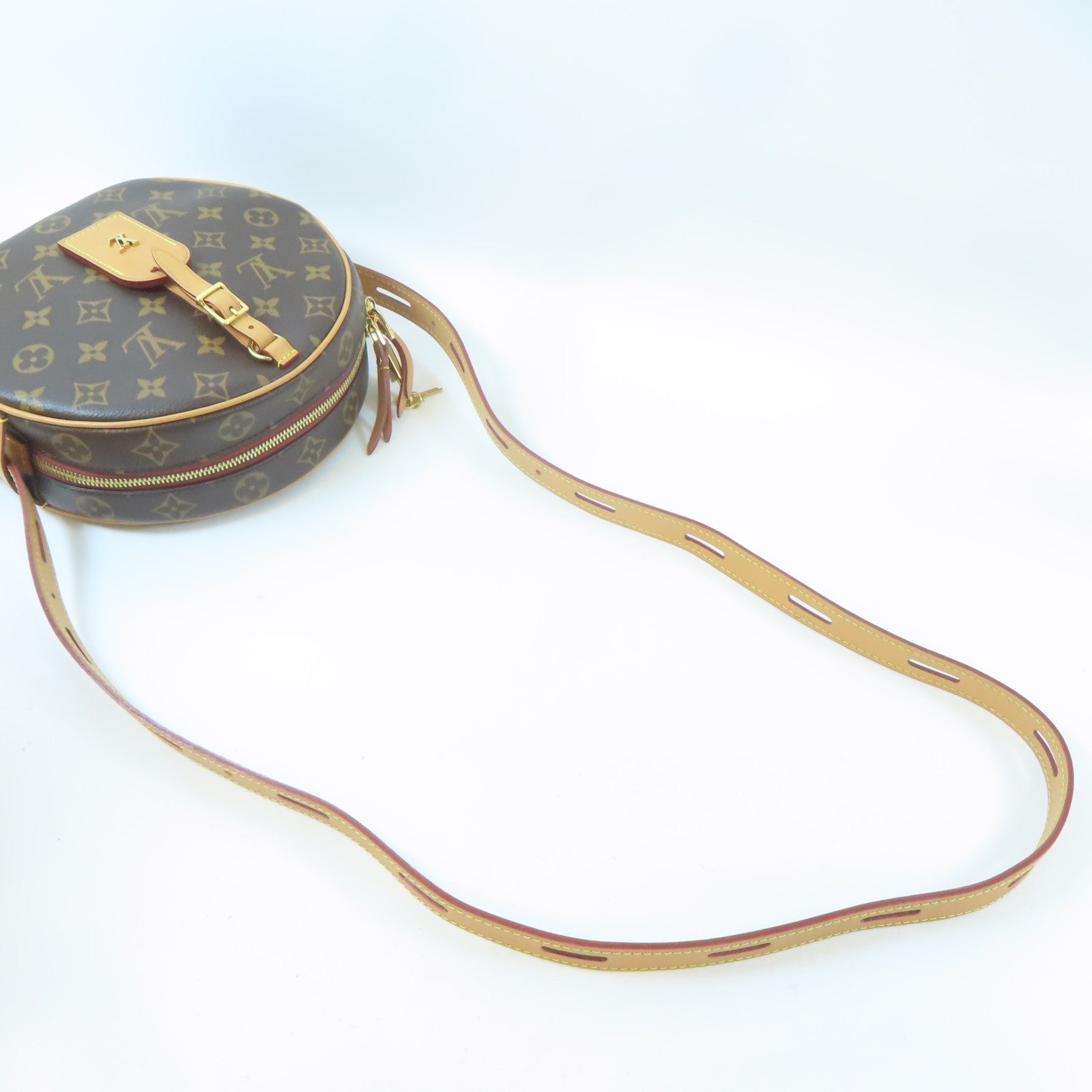 LOUIS VUITTON 【激減優惠】Monogram Boite Chapeau Souple MM金扣手挽袋啡色